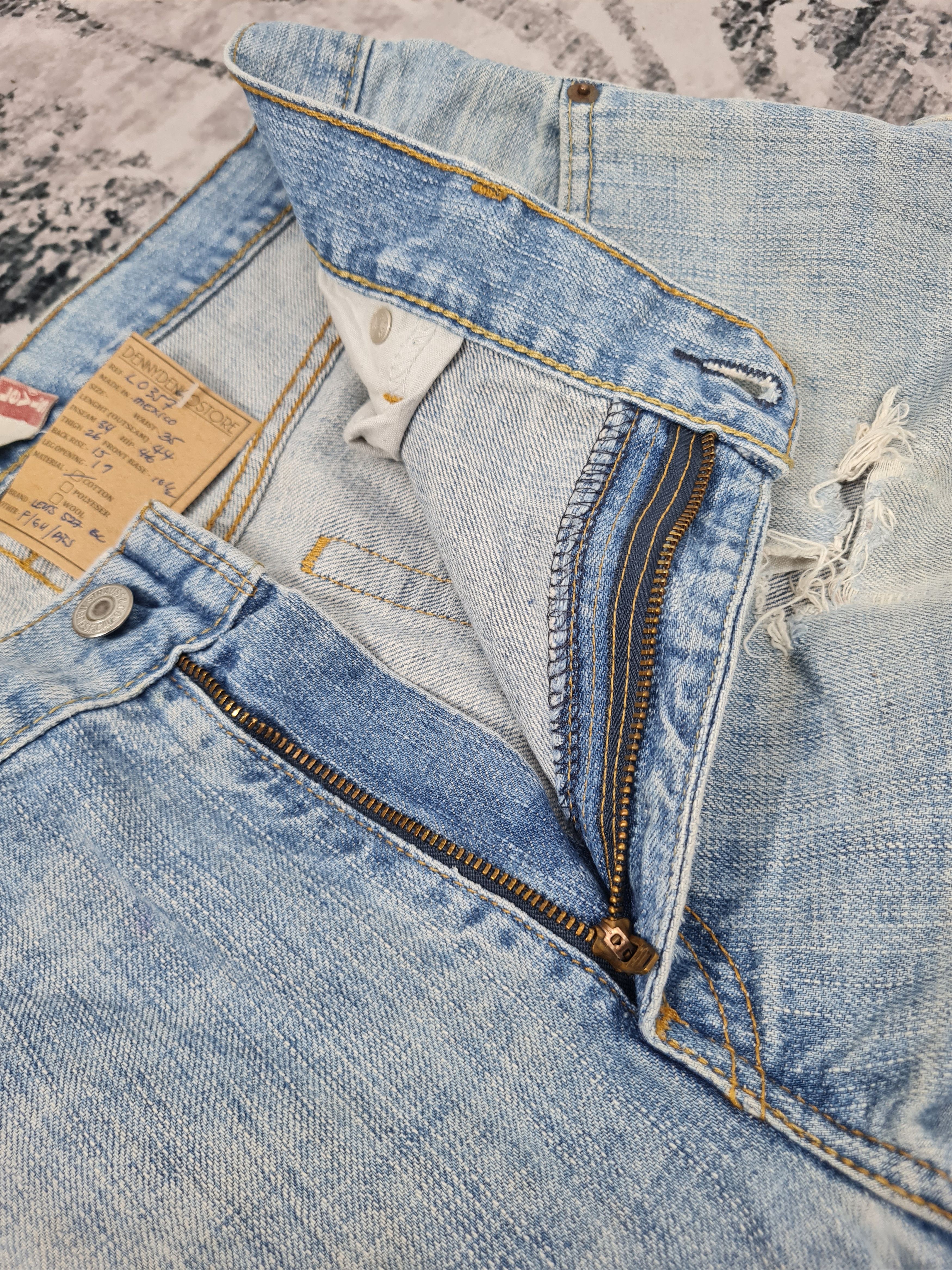 Levi's Vtg LEVIS 527 Bootcut Ripped Light Blue L0357 Size 35X34 Size US 35 - 13 Thumbnail