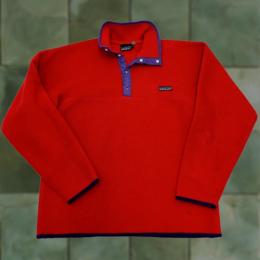 Patagonia VINTAGE Patagonia Synchilla Pullover T Fleece Mens L Red Size US L / EU 52-54 / 3 - 1 Thumbnail