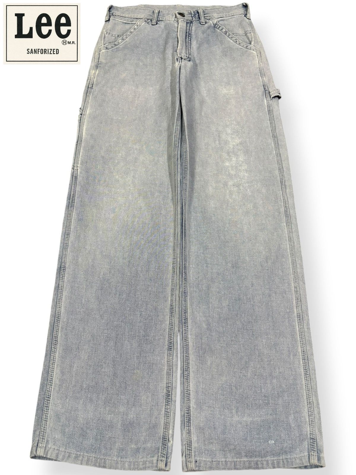 Issey Miyake × Lee Vintage 90s Lee Light Blue Wash Baggy Ripped Carpenter Jeans Size US 30 / EU 46 - 1 Thumbnail