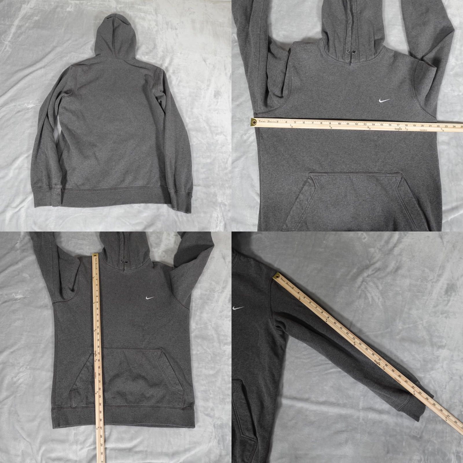 Nike VINTAGE Nike Swoosh Hoodie Mens M Streetwear Embroidered Gray Pullover Sweatshirt 2000s Sportswear Figurehood Size US M / EU 48-50 / 2 - 8 Thumbnail