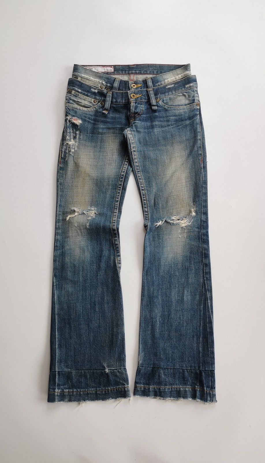 Japanese Brand Queen Of Sanctuary Bootcut Distressed Jeans Size 29" - 1 Thumbnail