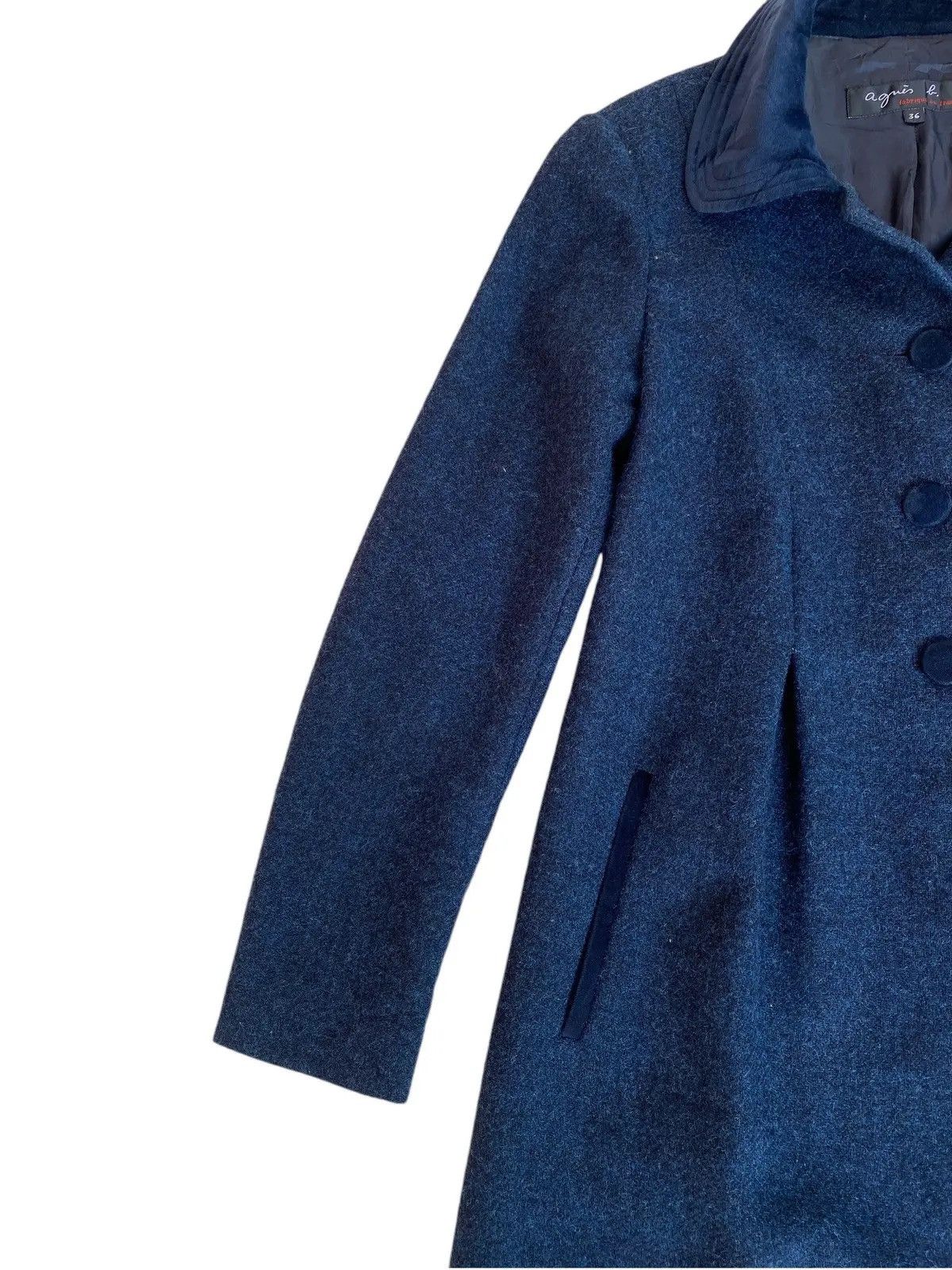 agnes b. AGNES B. Wool Long Coat Jacket Blue Size S / US 4 / IT 40 - 5 Thumbnail