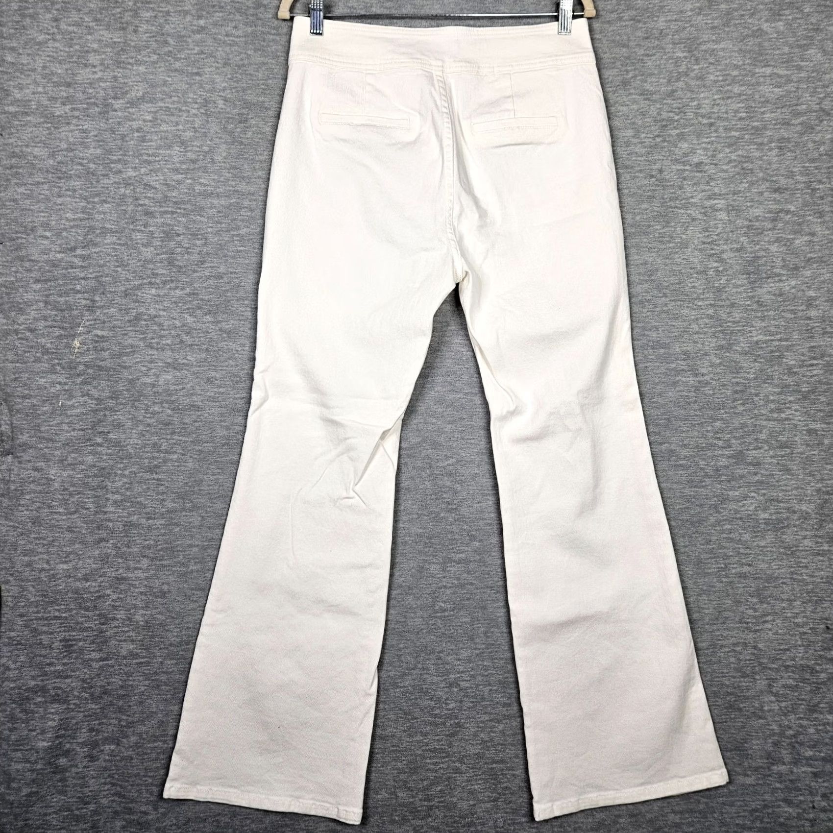 Vintage Victor Glemaud Women's Jeans Size 8 Mid Rise Flared Button Front Denim White, 5-Pocket, Stretch Size 30" / US 8 / IT 44 - 2 Thumbnail