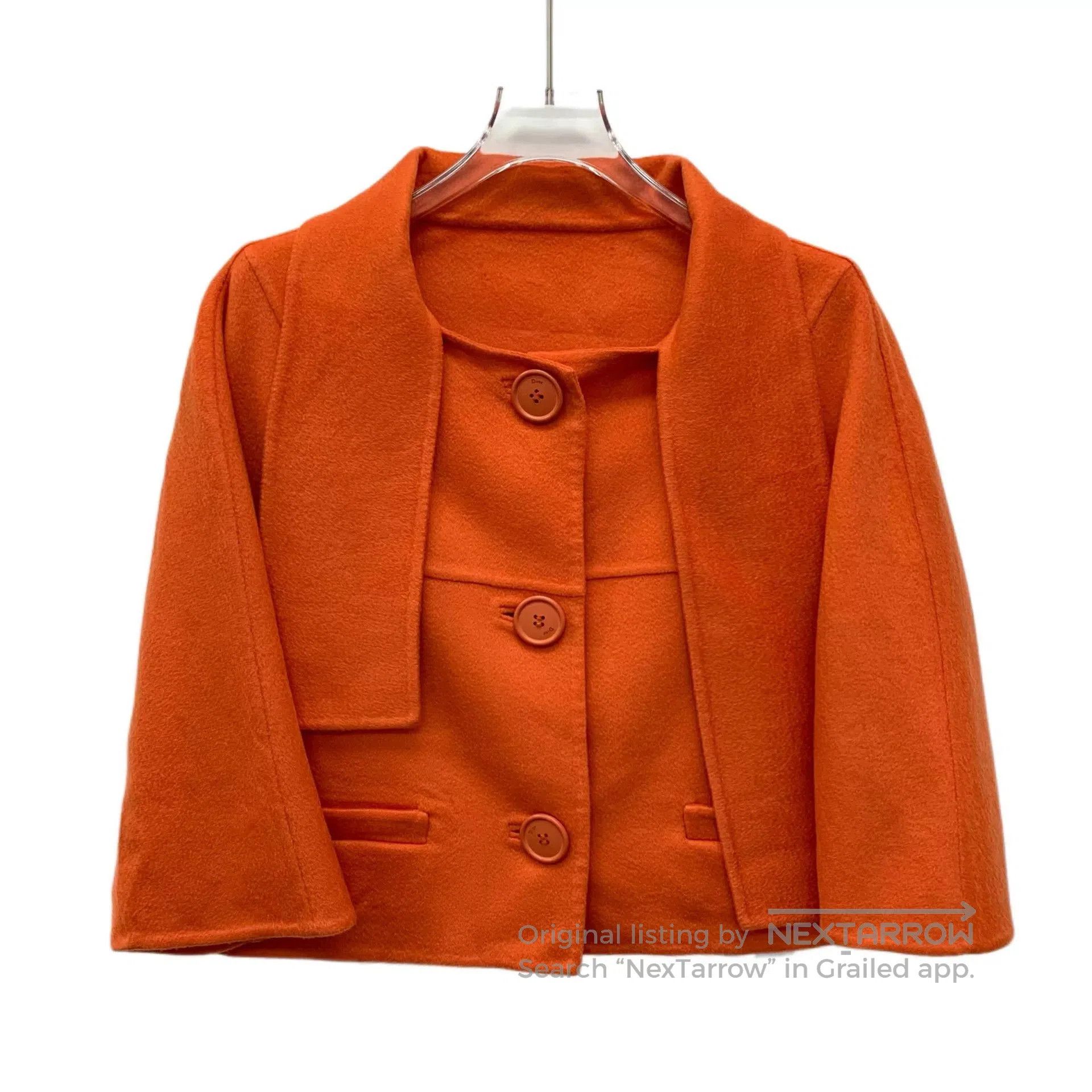 Dior Dior Orange Cashmere Single-Breasted Coat. Size S / US 4 / IT 40 - 1 Thumbnail