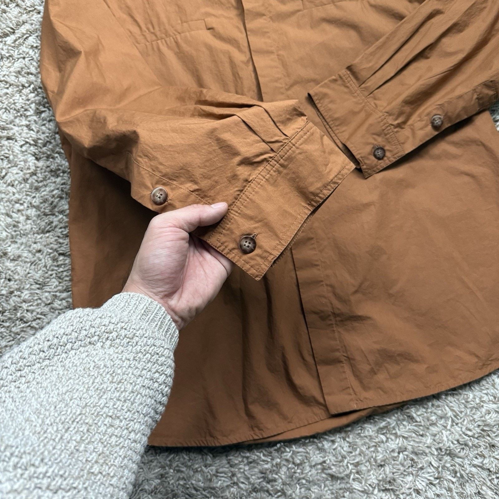 Nanushka $520 Nanushka Tan Orange Damos Shirt Oversized Button Up Size US M / EU 48-50 / 2 - 10 Thumbnail