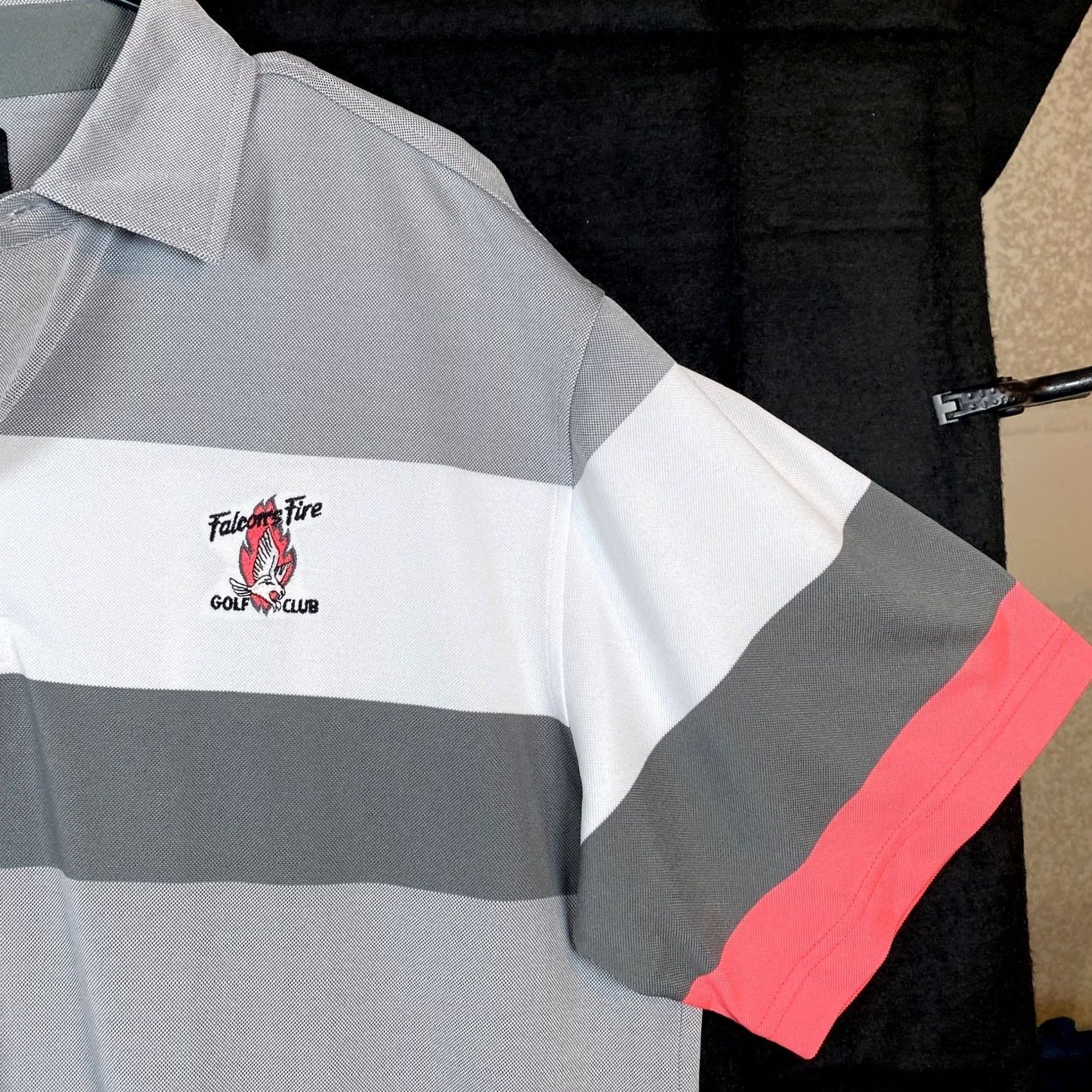 Footjoy FootJoy Mens Polo Shirt Gray Pink Stripe Golf Comfort Quick Dry Stretch Large Size US L / EU 52-54 / 3 - 5 Thumbnail
