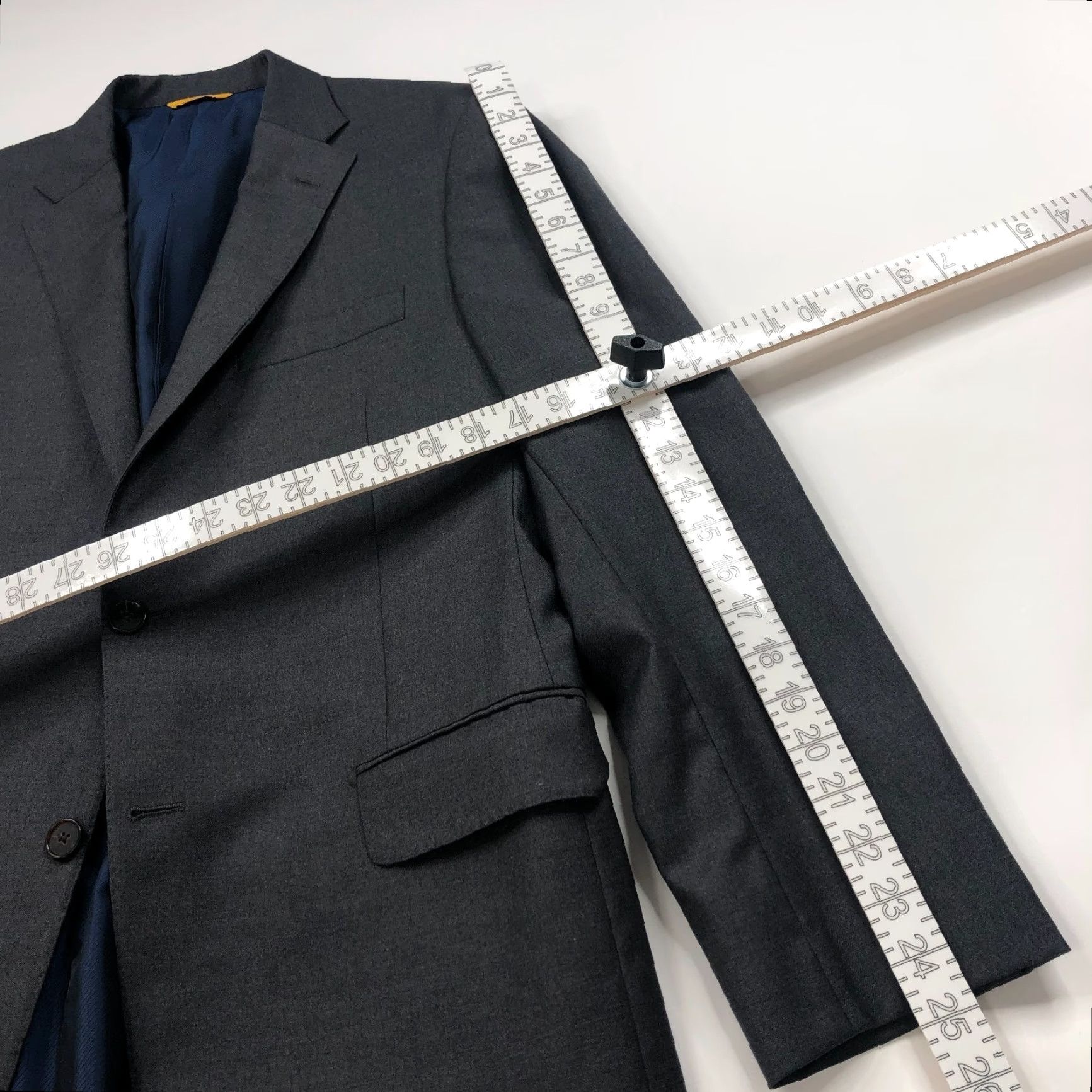 Vintage Hickey Freeman Blazer Sport Coat Jacket 40 Wool Gray Notch Single-Breasted 2-Button Loro Piana Ing. Loro Piana Mens Button Shirt? Size 40R - 6 Thumbnail