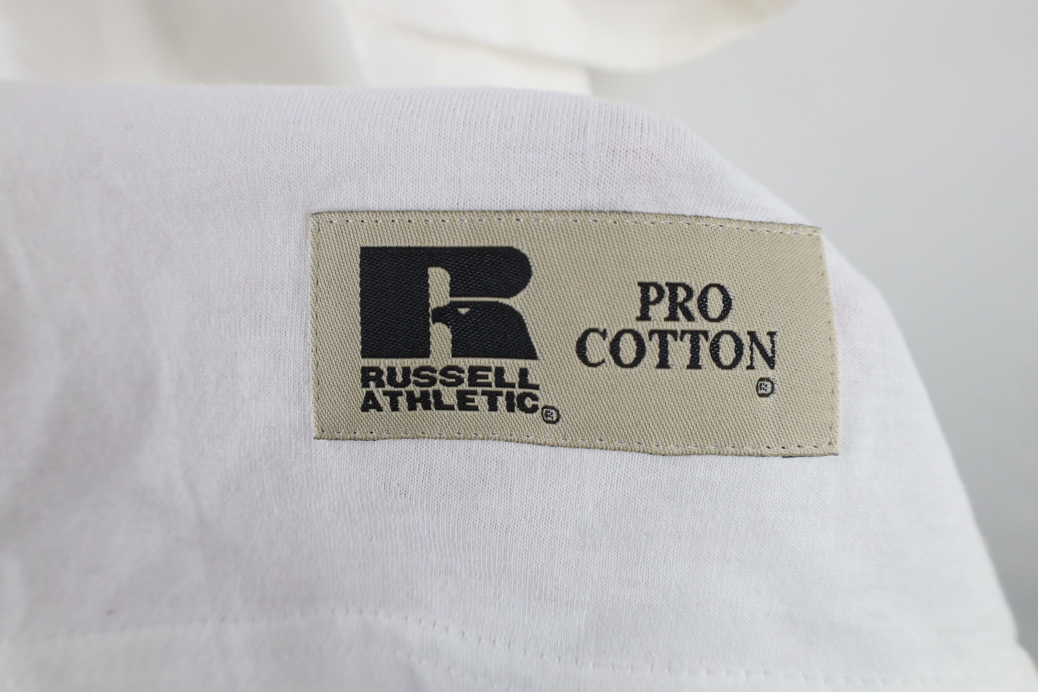 Russell Athletic × Vintage Vintage 90s Russell Athletic Block Short Sleeve T-Shirt Size US XL / EU 56 / 4 - 5 Thumbnail