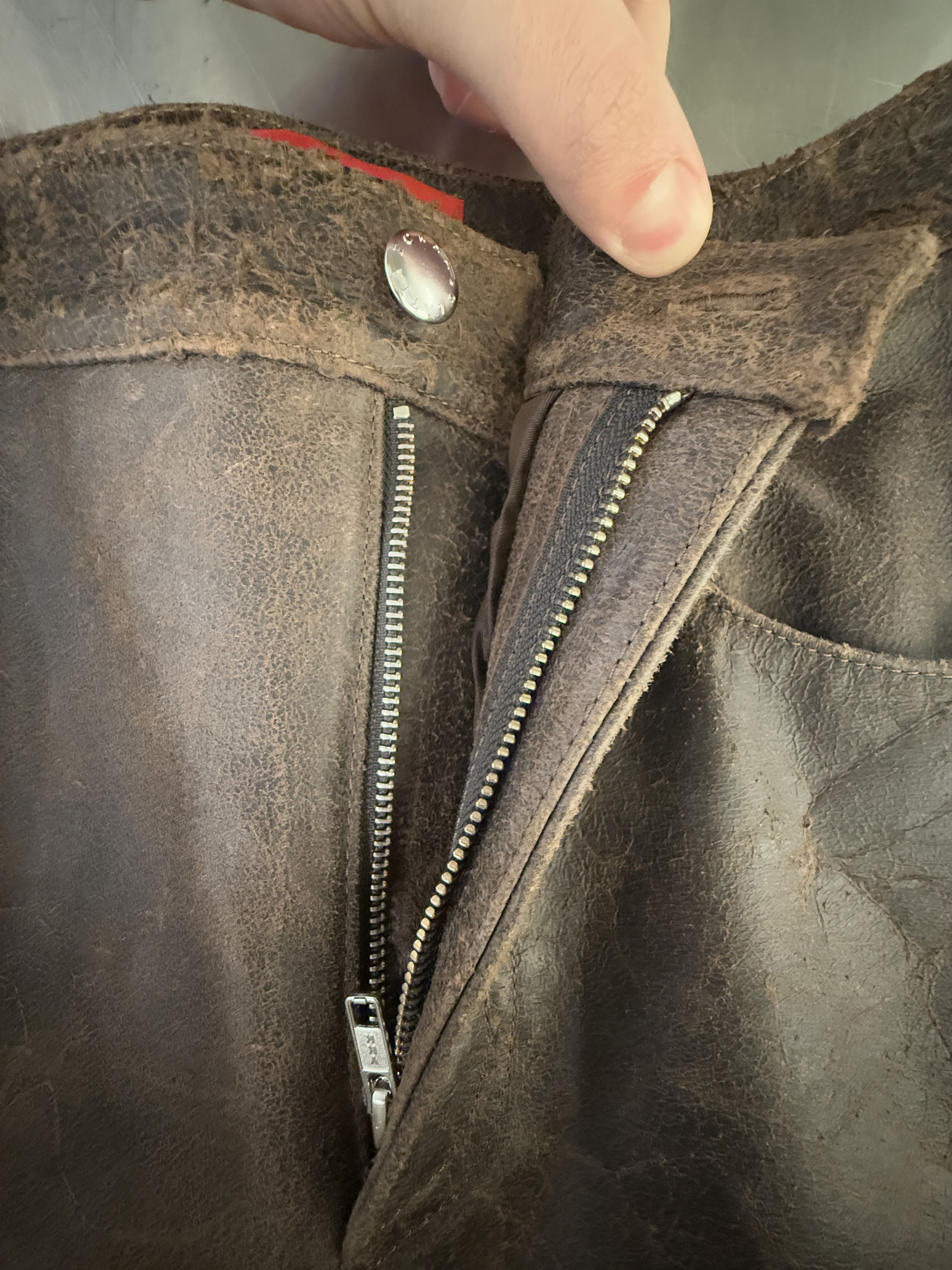 Eckhaus Latta $1600 Eckhaus Latta Hide Pants Size US 27 - 9 Thumbnail
