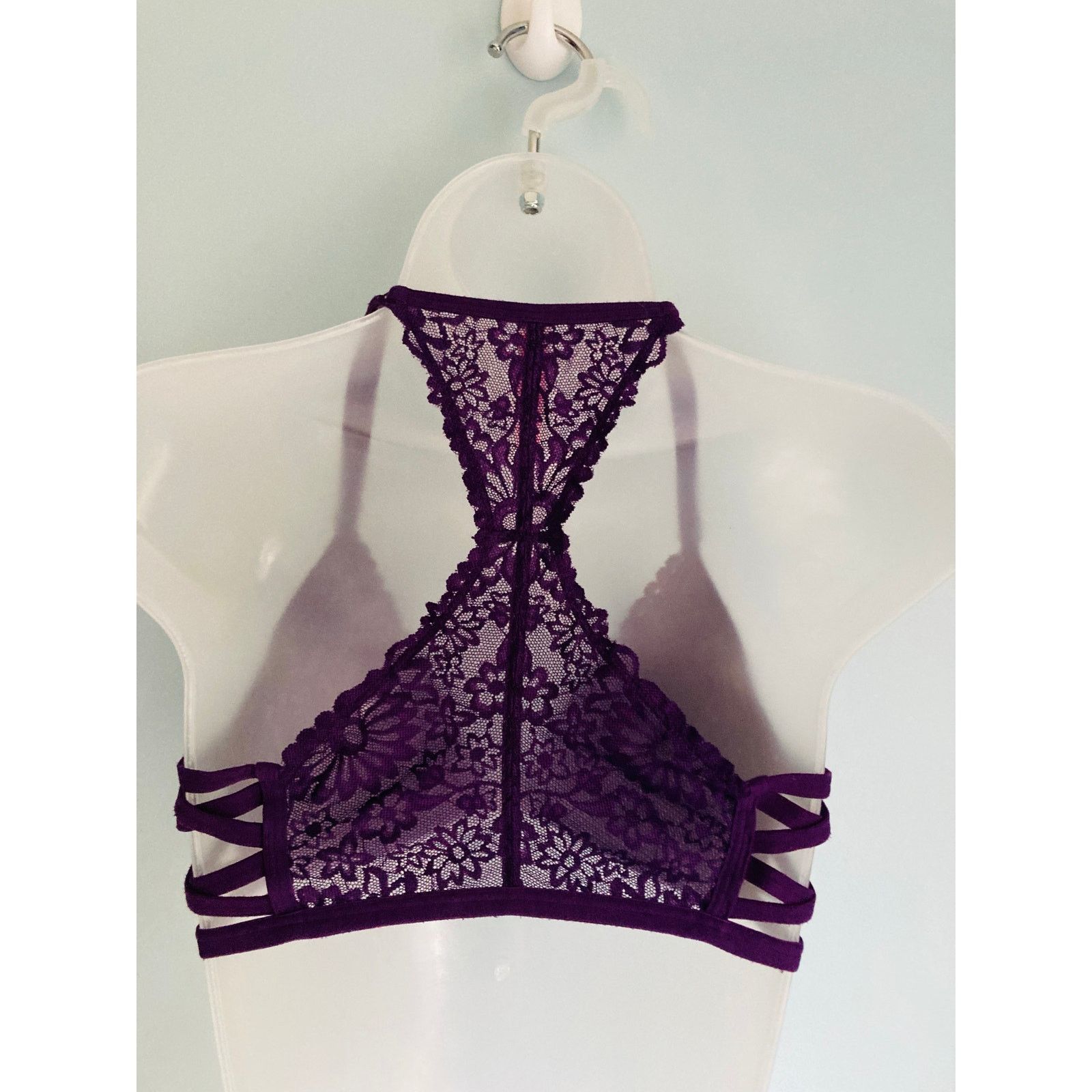 Pink Victoria's Secret PINK Bralette Medium Purple Front Closure Size ONE SIZE - 3 Thumbnail