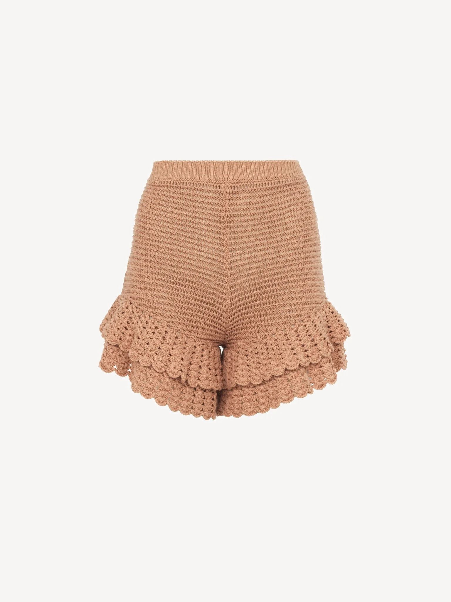 Chloe o1loc1c10326 Ruffled Mini Short in Cheek Size 28" / US 6 / IT 42 - 1 Thumbnail