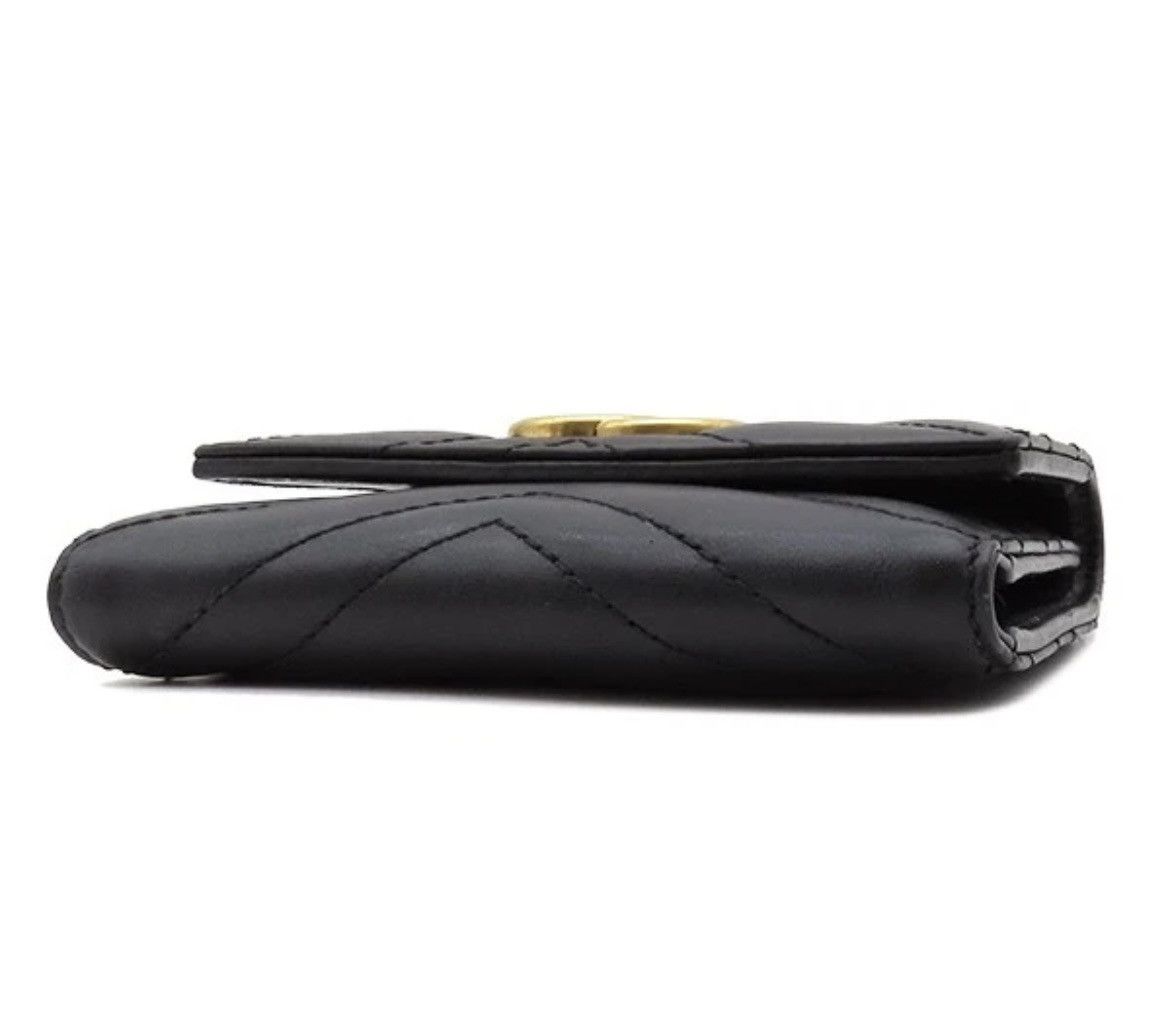 Gucci GUCCI Tri Fold Wallet GG Marmont Leather Black 474802 Size ONE SIZE - 7 Thumbnail