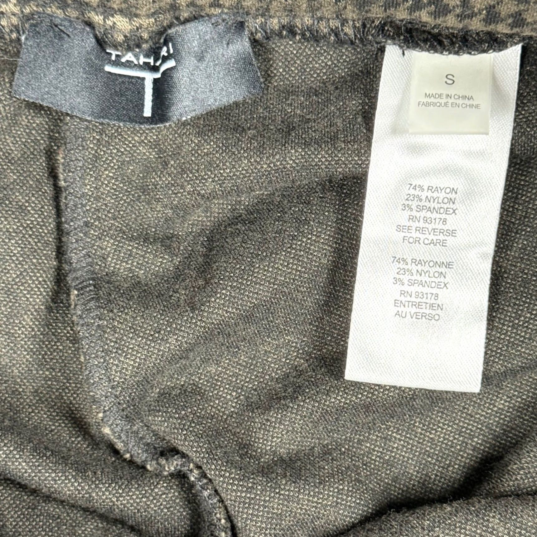 Vintage Tahari Houndstooth Green Black Stretch Workwear Pants Small 29x30 Office Preppy Womens Dress Pants Size 28" / US 6 / IT 42 - 4 Thumbnail