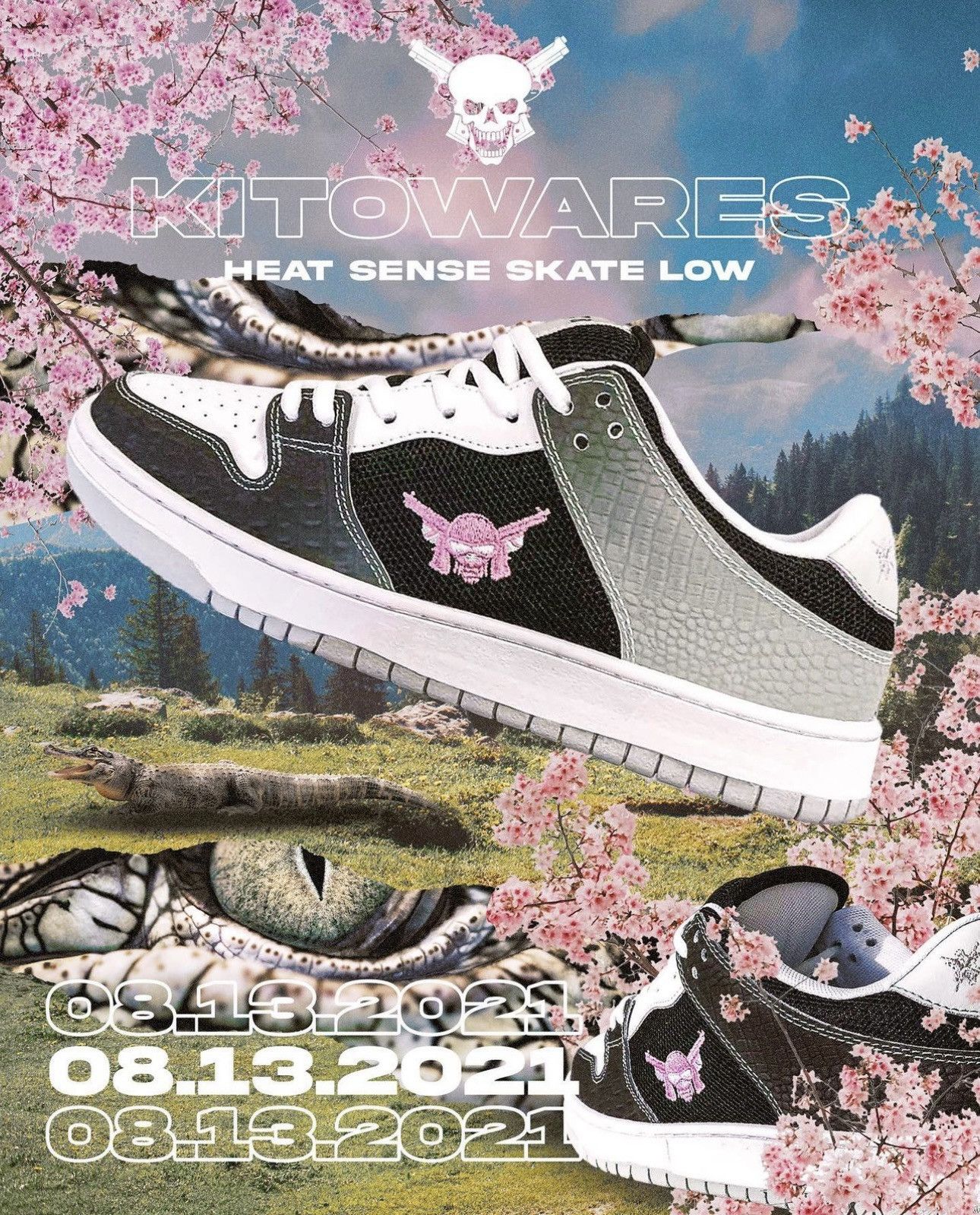 image of Kito Wares Kitowares Heat Sense Low Skate Shoes in White/Black/Grey, Men's (Size 12)