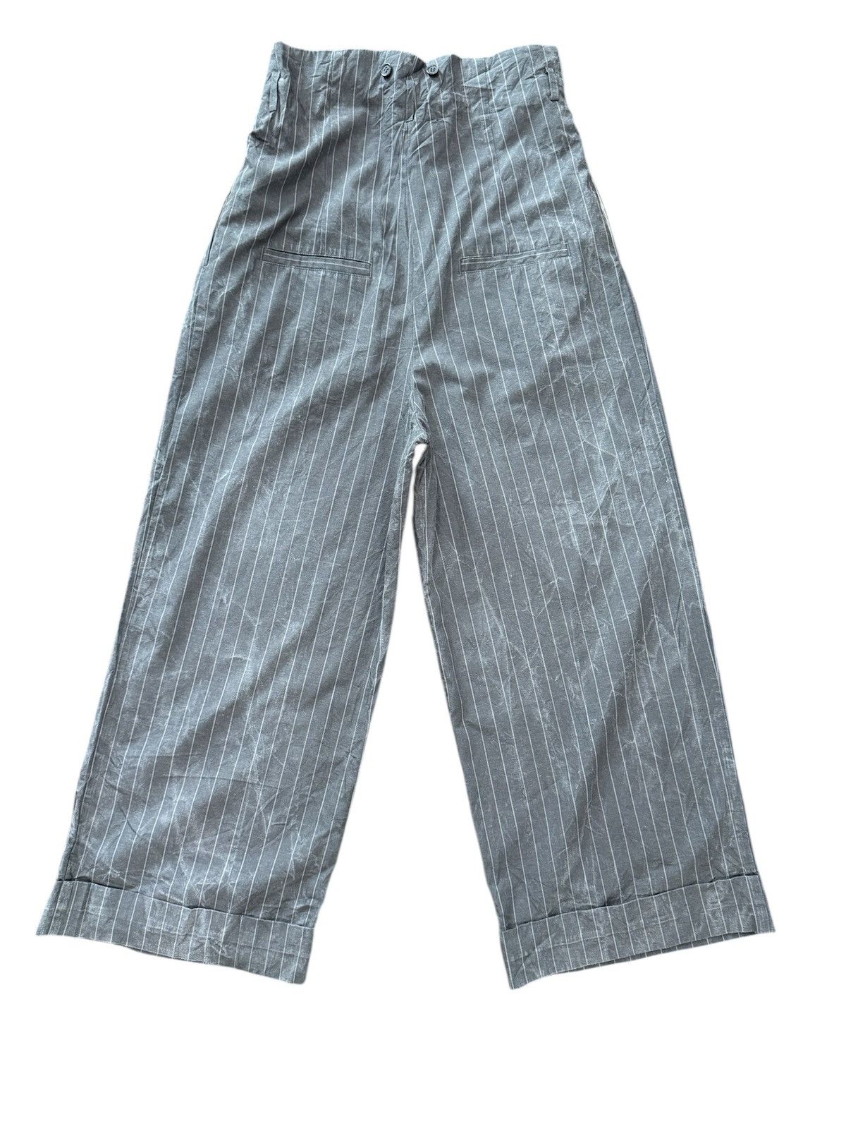 MOUSSY Japan Brand MOUSSY Wide Pants Long Rise Stripe Baggy Style Size US 33 - 5 Thumbnail