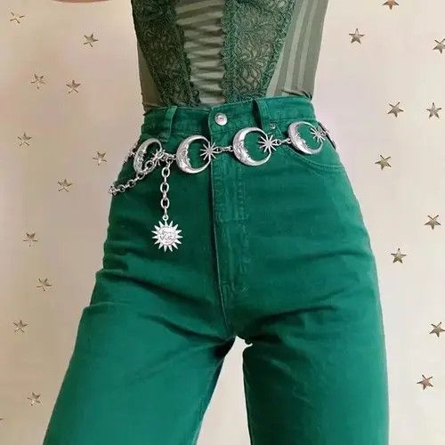 Japanese Brand Belts Womens Fashion Belt Hip High Waist Gold Silver Size ONE SIZE - 1 Thumbnail