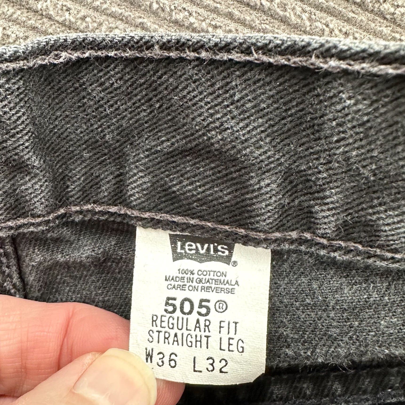 Levi's Levi's 505 Jeans Men 34 Regular Black Denim Straight Leg Vintage No Size US 34 / EU 50 - 3 Thumbnail