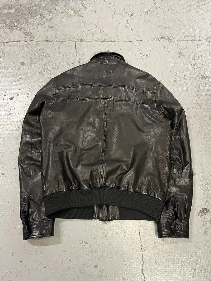 Armani Armani Black Leather Bomber Jacket Size US M / EU 48-50 / 2 - 8 Thumbnail