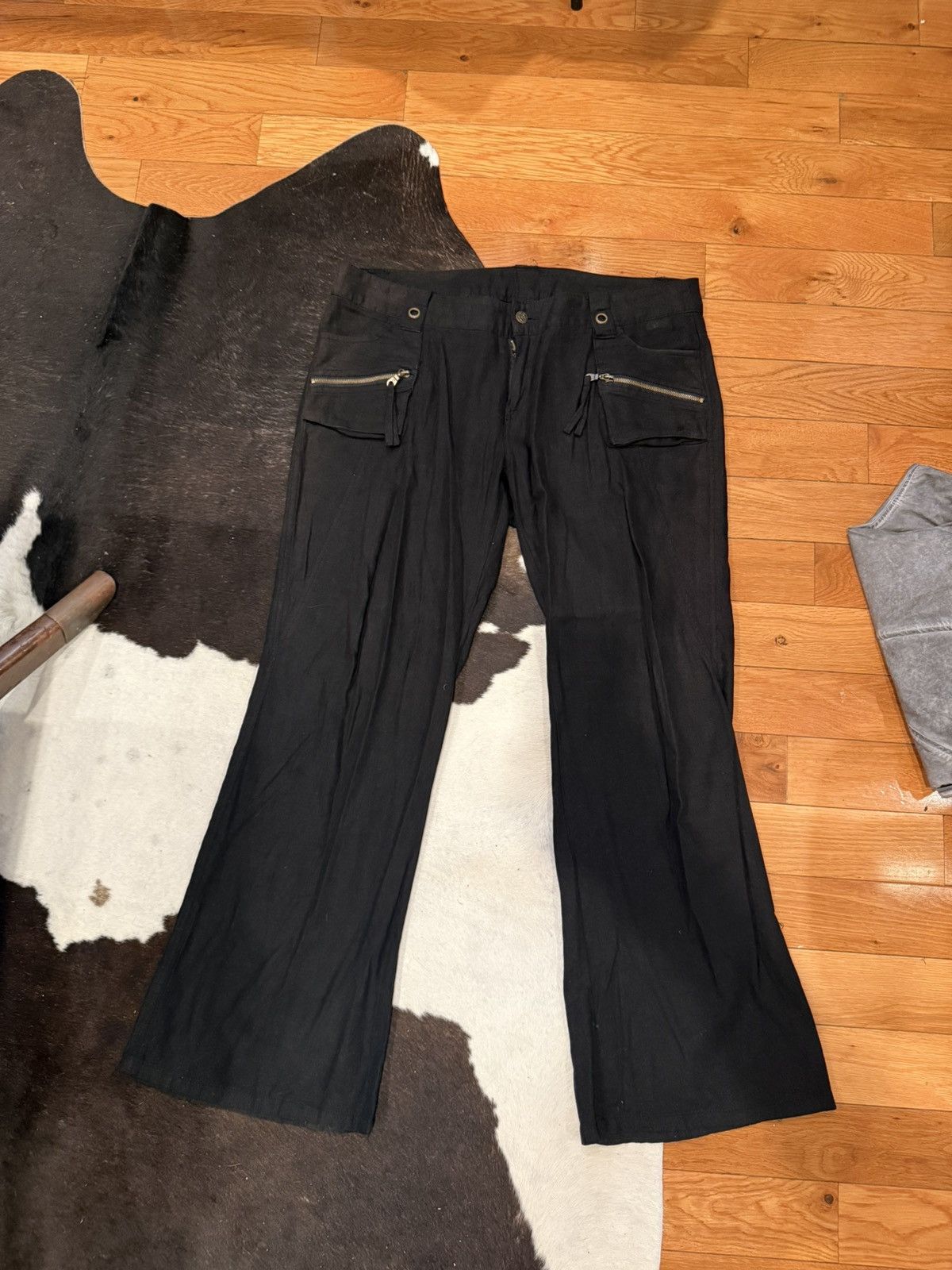 Japanese Brand Boot Cut Low Rise Linen Trousers Size US 36 / EU 52 - 1 Thumbnail