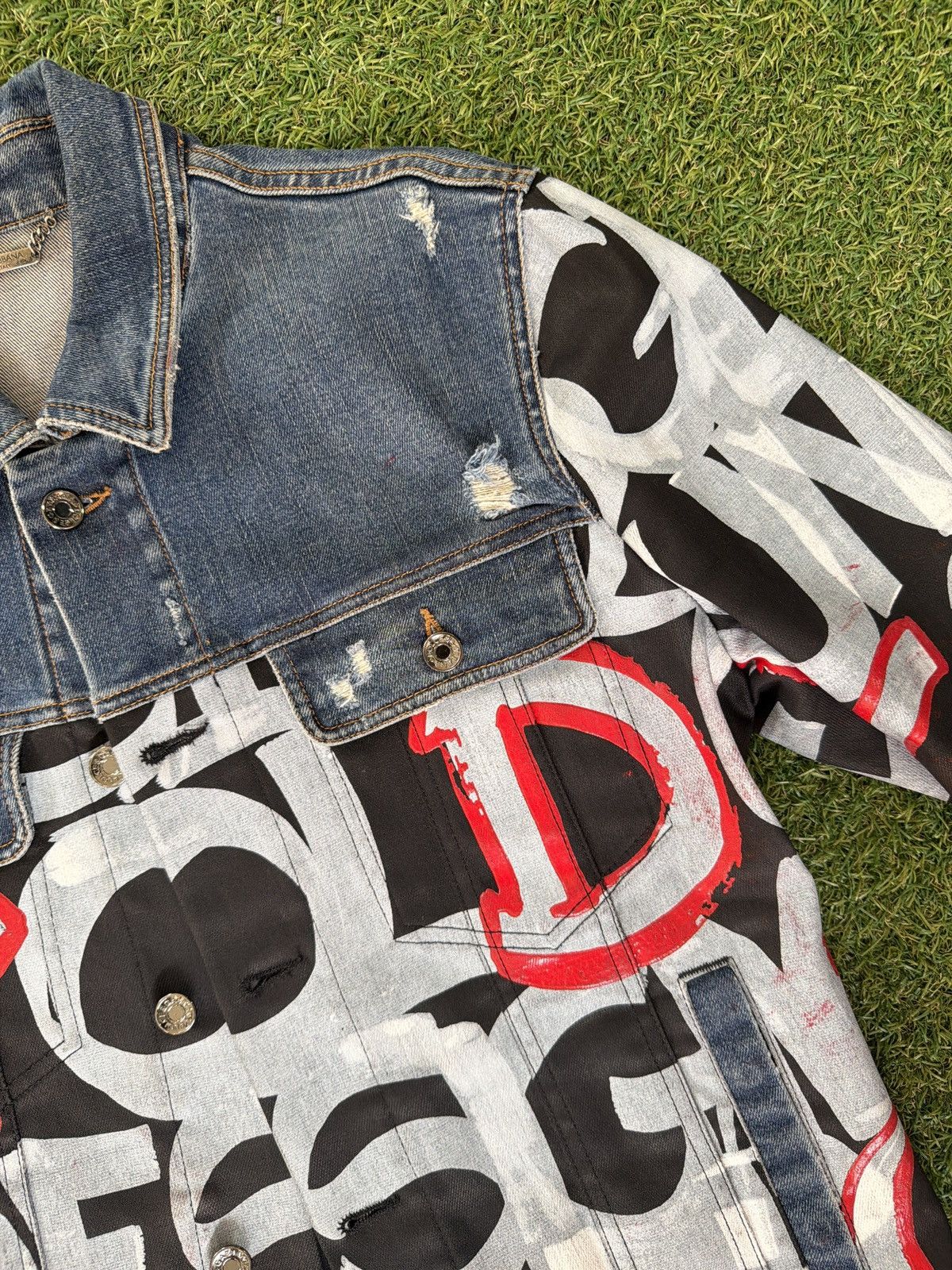 Dolce & Gabbana Dolce & Gabbana denim jacket graffiti Size US M / EU 48-50 / 2 - 3 Thumbnail