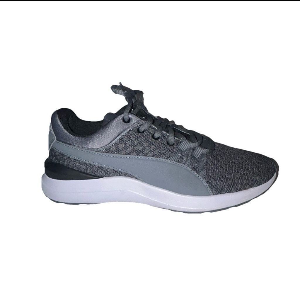Women's Grey & White Puma Adela Graphic Knit Sneakers S 9.5