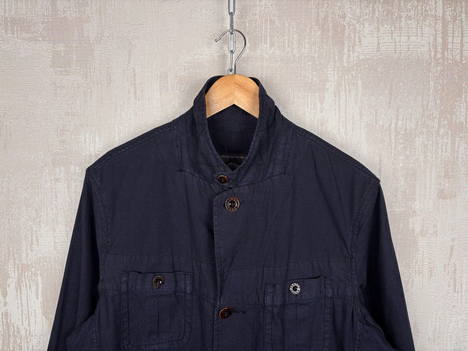Pretty Green Pretty Green Linen / Cotton Pockets Jacket Navy Size US L / EU 52-54 / 3 - 4 Thumbnail