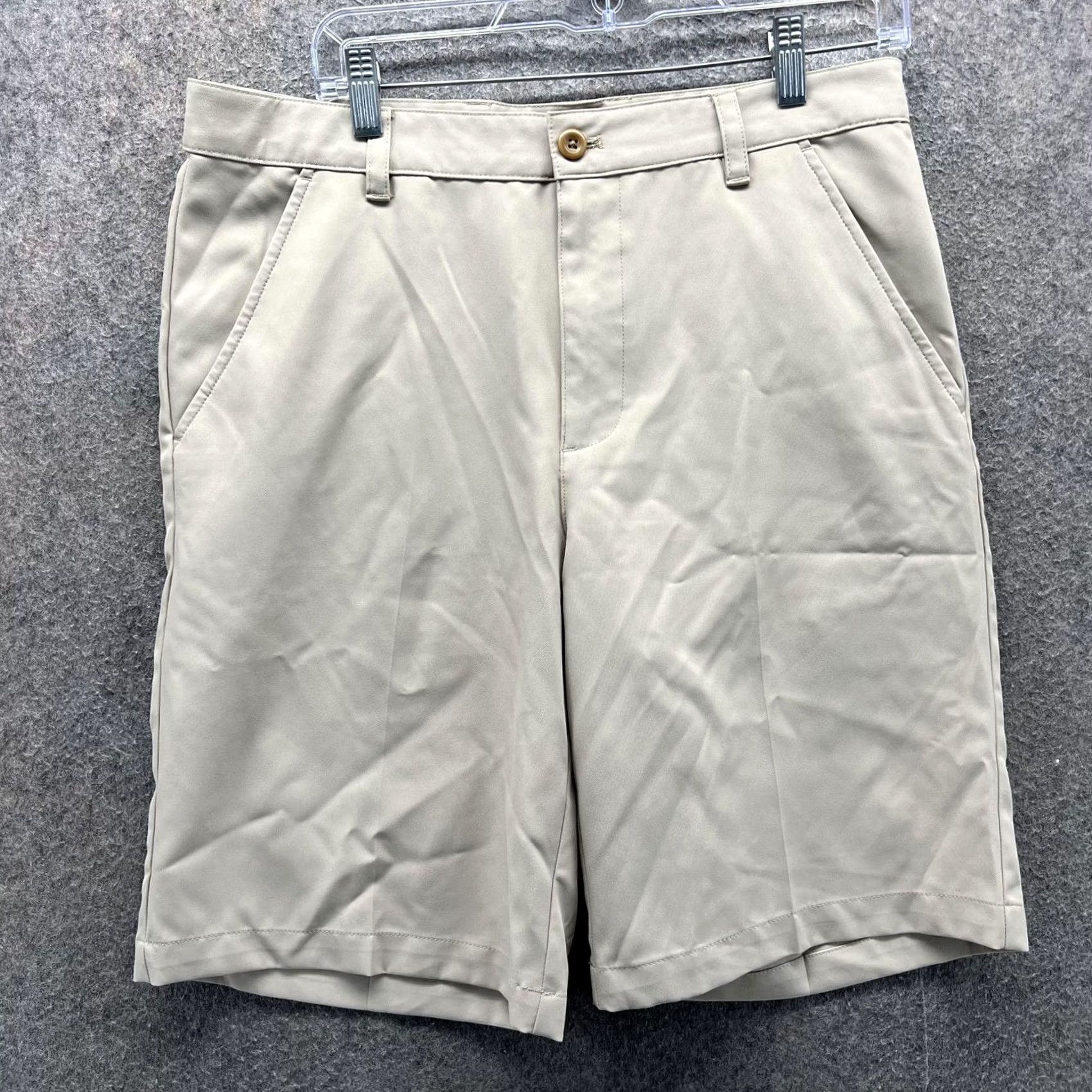 Izod IZOD Golf Shorts Mens 32 Beige Twill Chino Performance 10 Inseam Casual Mens Size US 32 / EU 48 - 7 Thumbnail