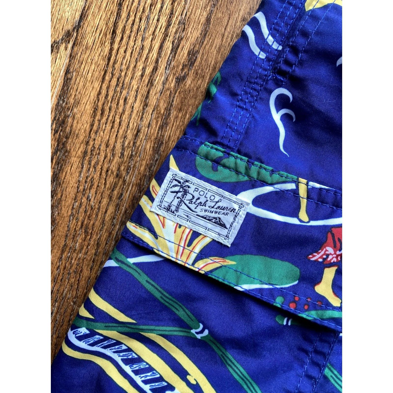 Polo Ralph Lauren Polo Ralph Lauren Mens Large Hawaiian Aloha Swim Trunks Blue Lined Tropical Size US L / EU 52-54 / 3 - 2 Thumbnail