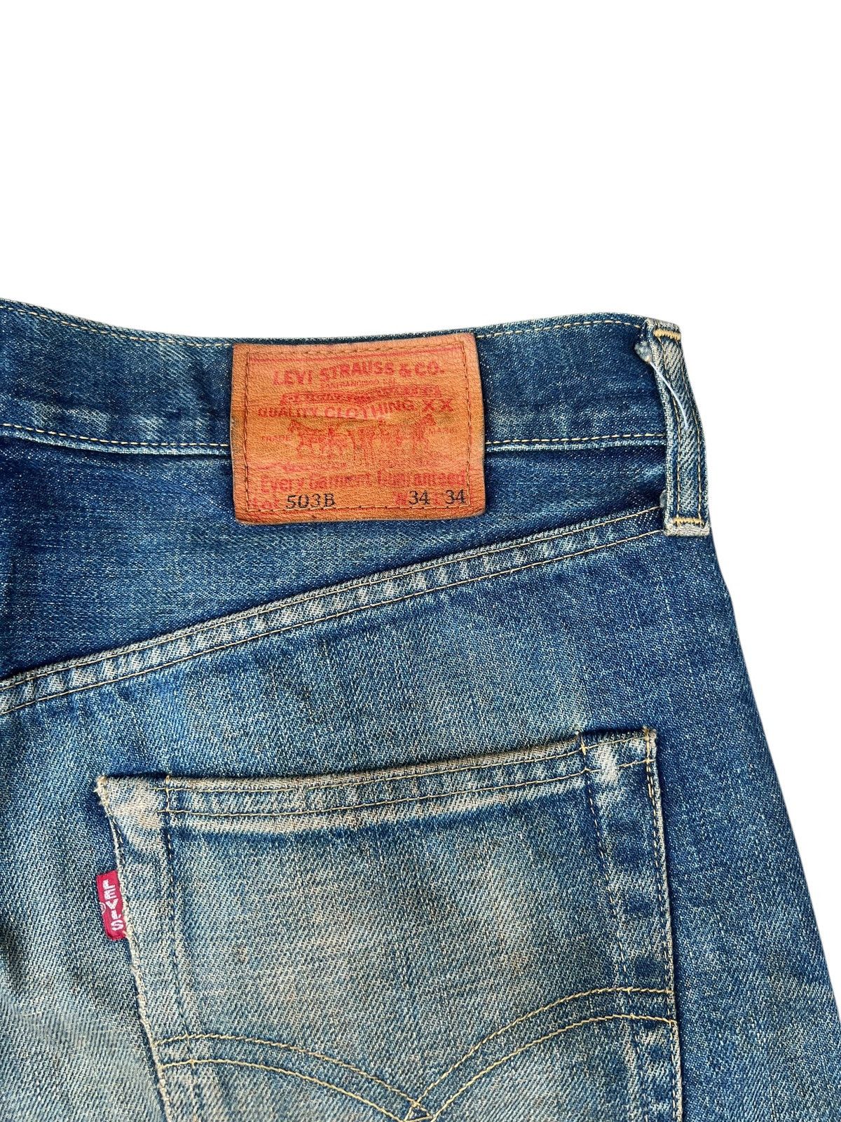 Levi's VTG 1994 Levi’s 503B XX Big E Dirty Mud Denim Selvedge Jeans Size US 34 / EU 50 - 14 Thumbnail