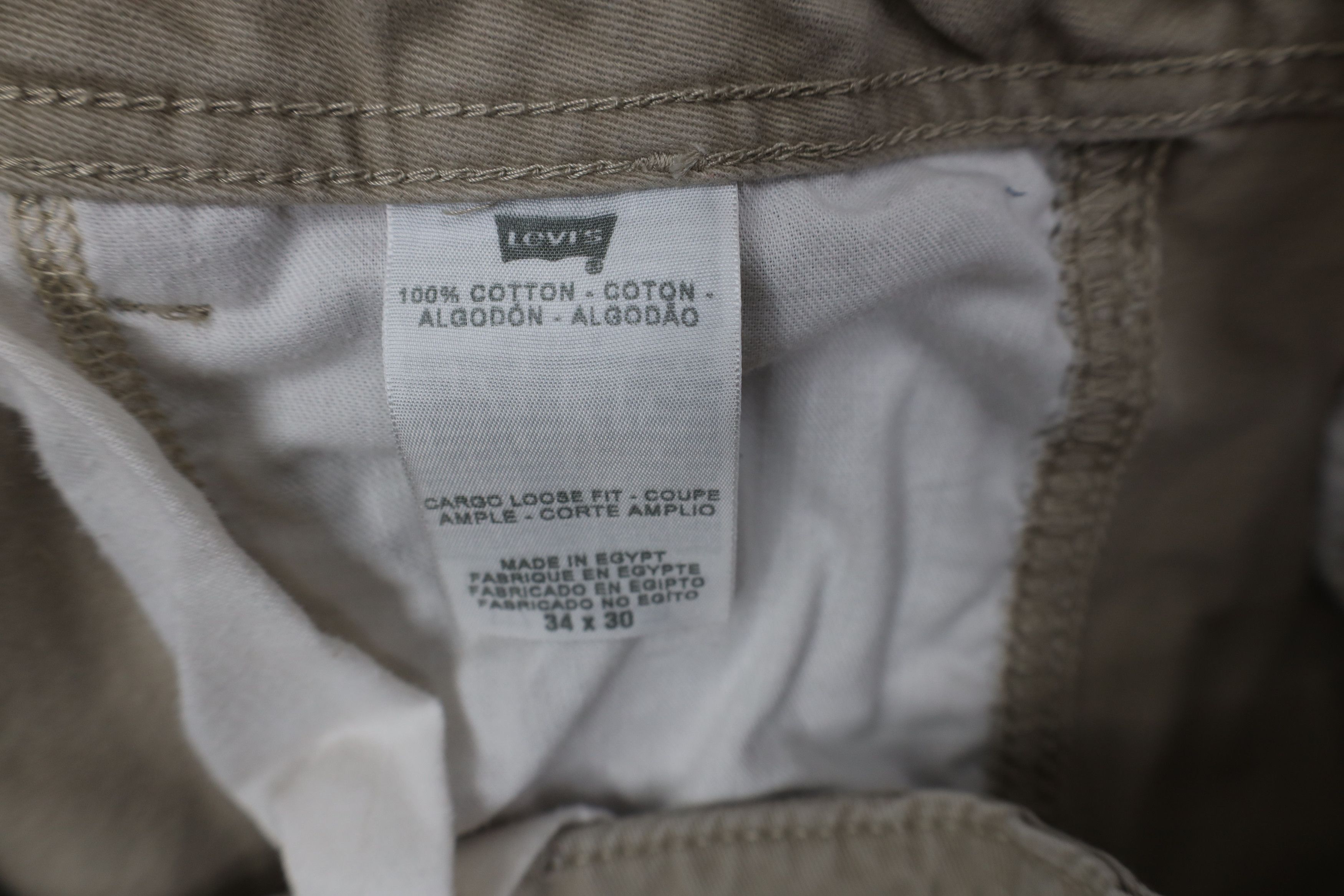 Levi's Vintage Y2K Levis Loose Wide Leg Cargo Pants Beige Cotton Size US 34 / EU 50 - 7 Thumbnail