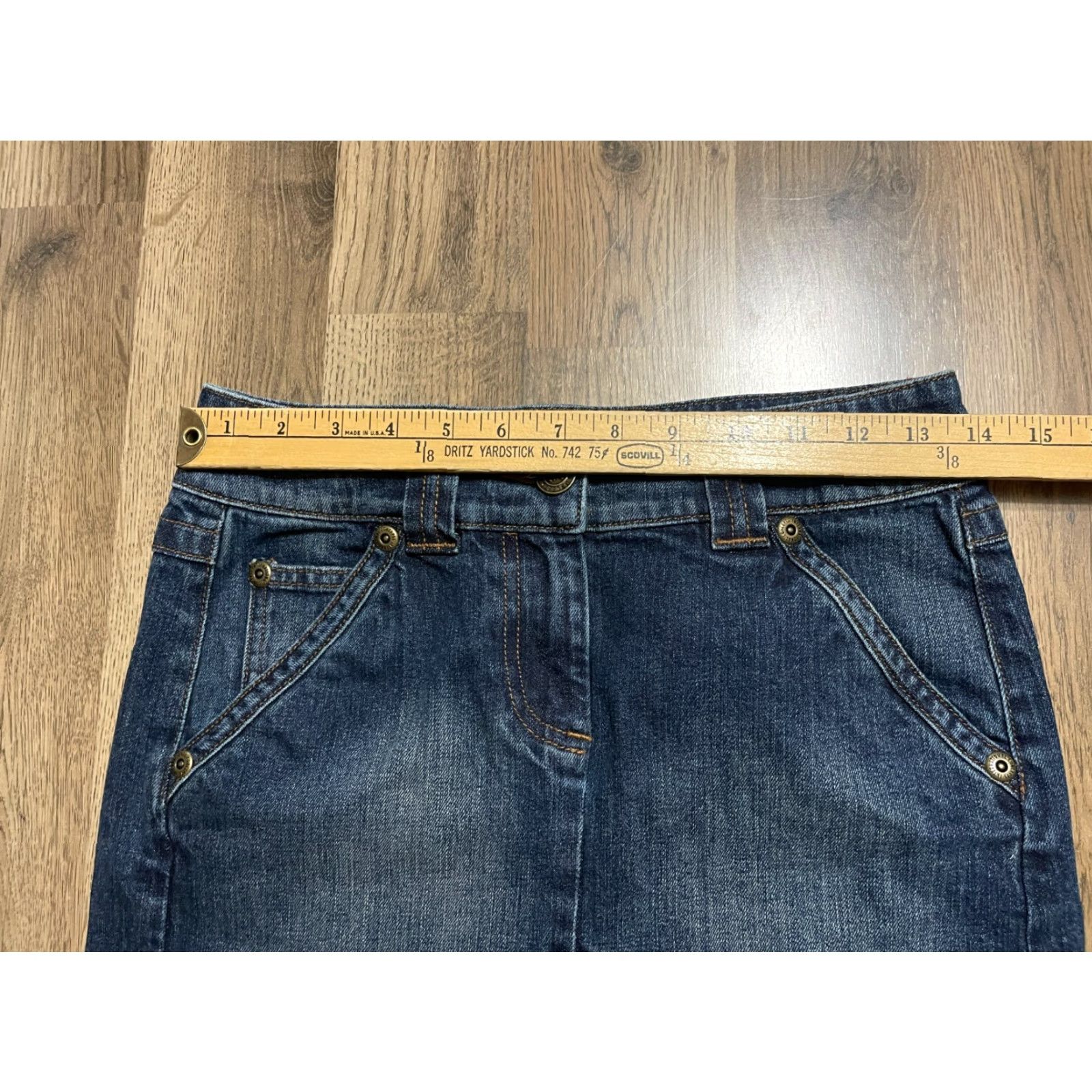 Vintage INC International Concepts Skirt Women 2 Denim Blue Mini Casual Short Regular Size 26" / US 2 / IT 38 - 5 Thumbnail