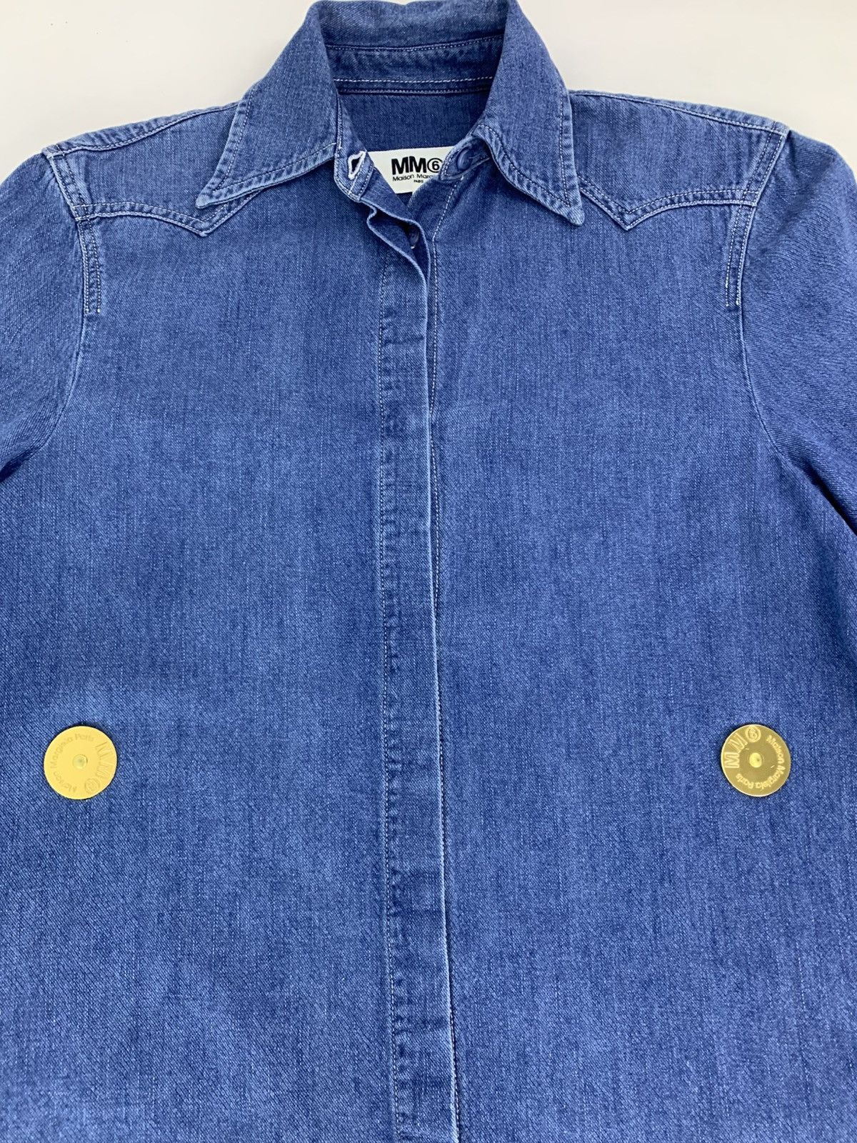 Maison Margiela MM6 Maison Margiela Paris Denim Shirt Button Front Dress Size L / US 10 / IT 46 - 4 Thumbnail