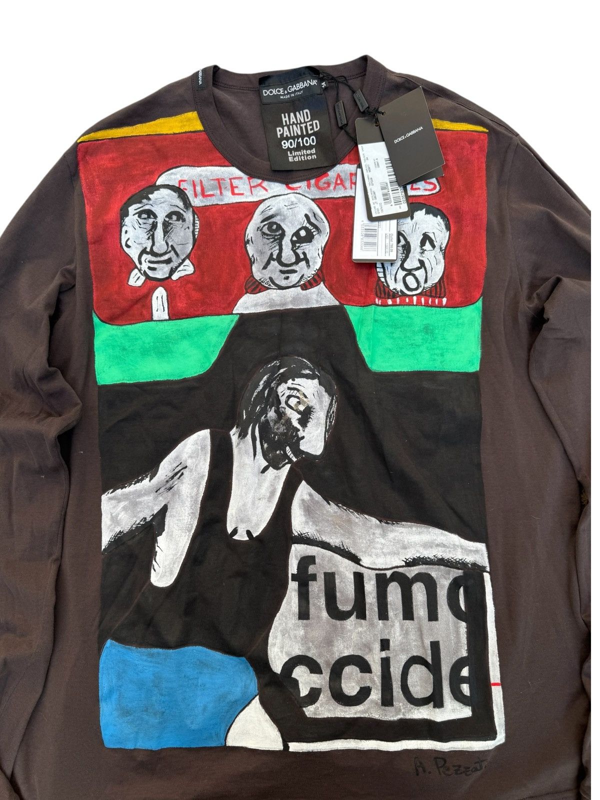 Dolce & Gabbana Dolce and Gabbana hand painted longsleeve Size US L / EU 52-54 / 3 - 4 Thumbnail