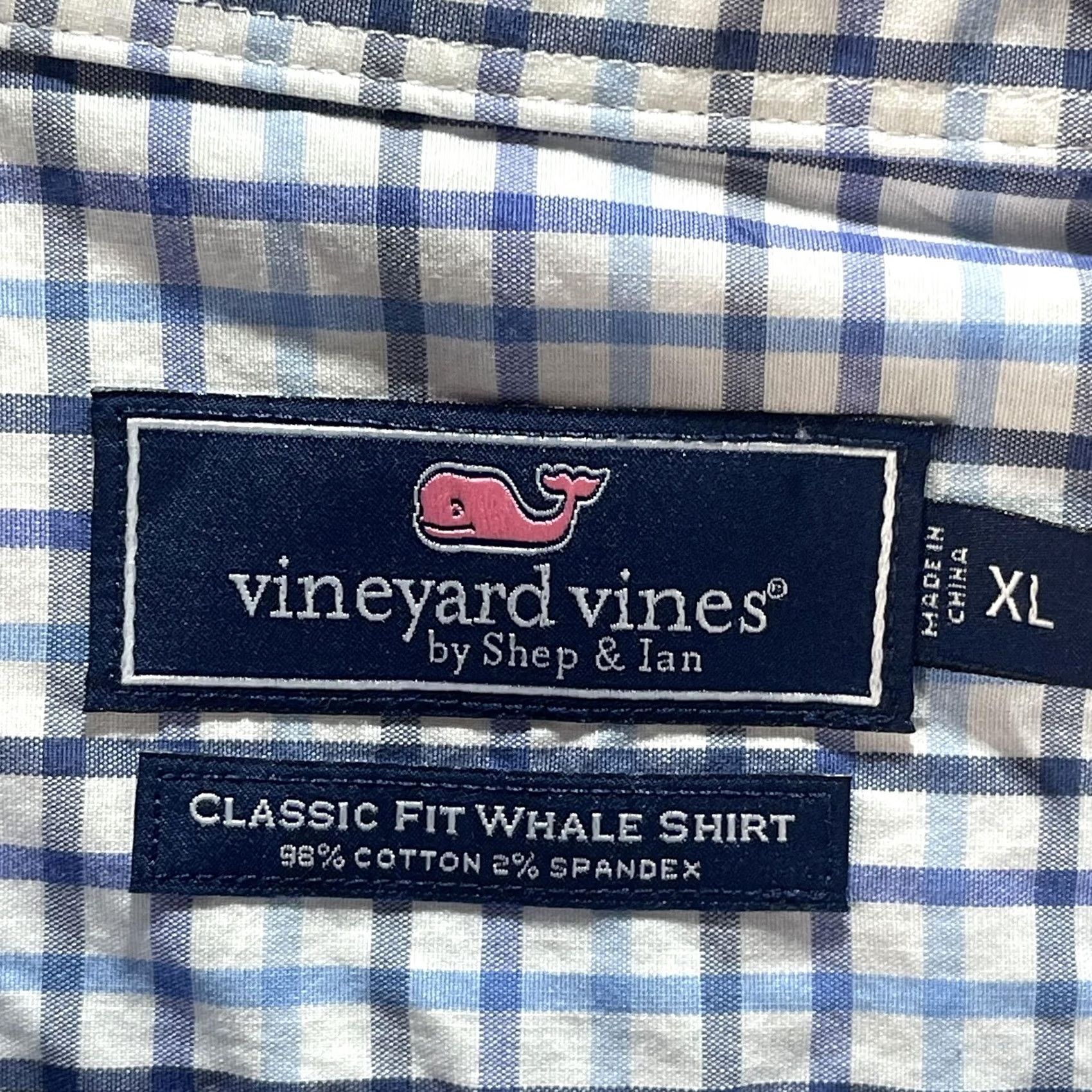 Vineyard Vines VINEYARD VINES Shirt Mens XL Blue Plaid Classic Fit Whale Button-Down Stretch Size US XL / EU 56 / 4 - 6 Thumbnail