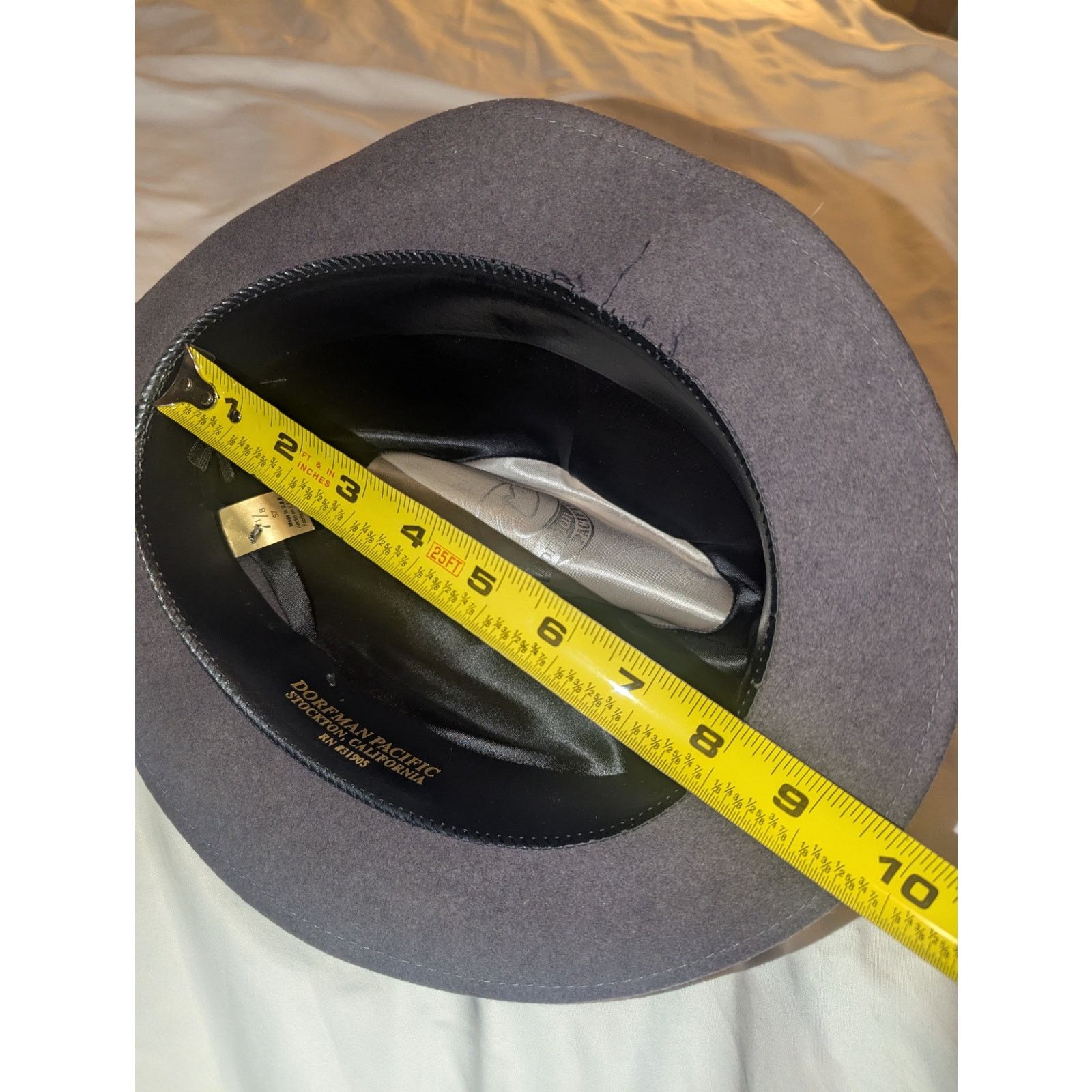 Stetson Vintage 1950s Dorfman Pacific Fedora Hat 7 1/8 Grayish Brown Size ONE SIZE - 5 Thumbnail