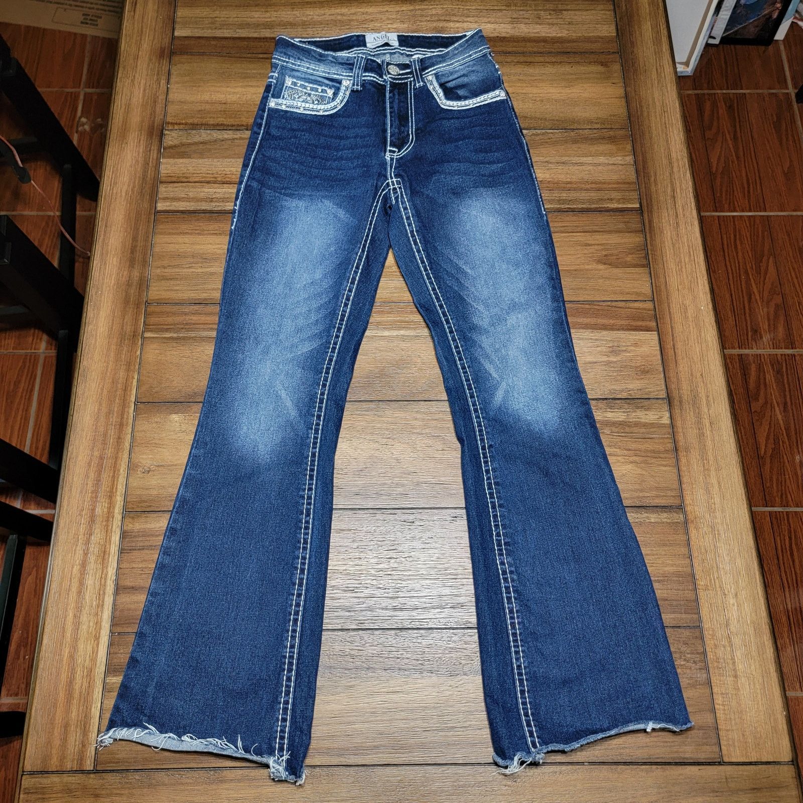 Other Angel Denim Jeans w/ All Pocket Bling & Raw Hem - Size 3/24 Size 26" / US 2 / IT 38 - 1 Thumbnail
