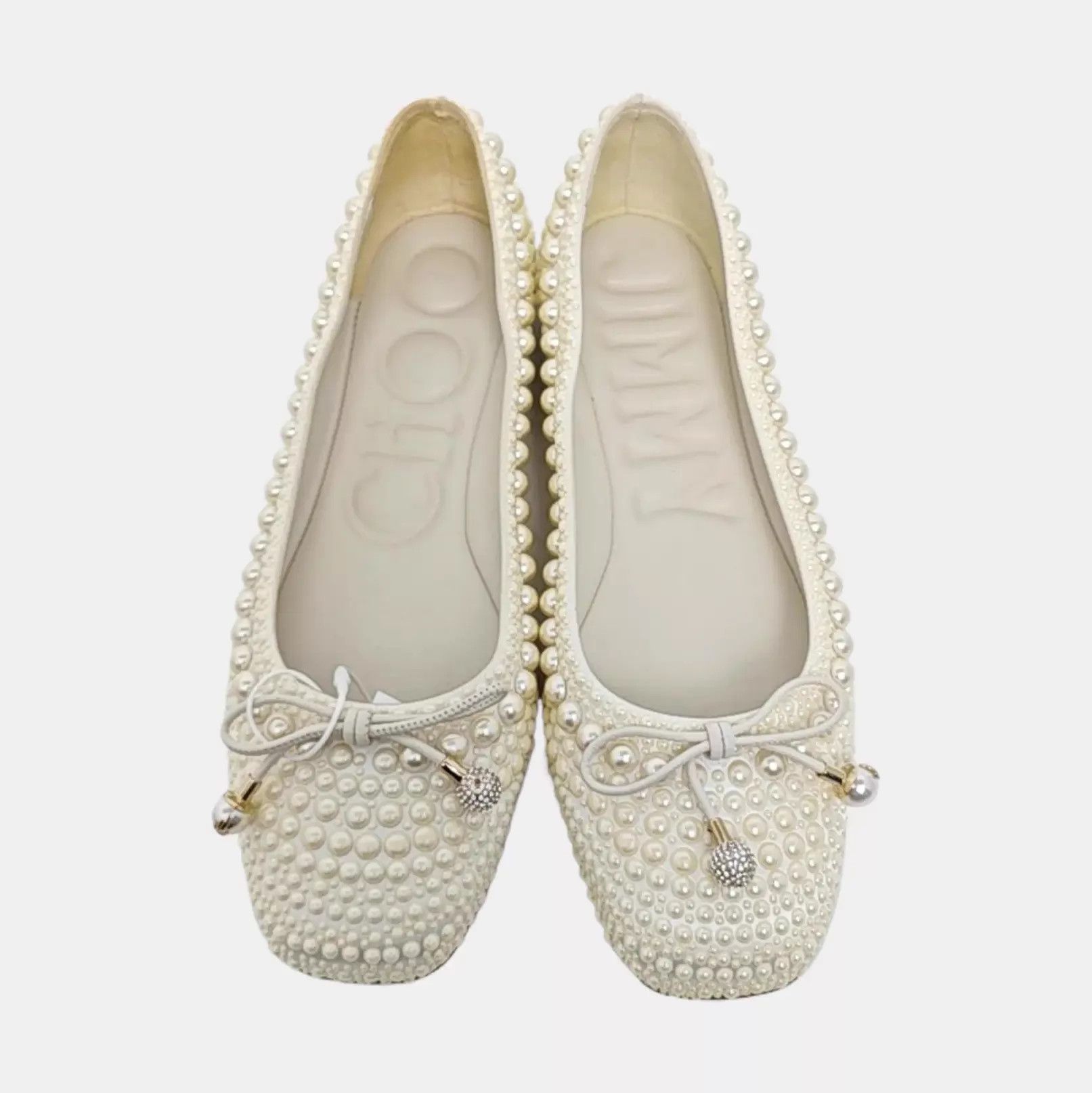 Jimmy Choo Jimmy Choo Square Toe Pearl Flat EU 36.5 Size US 6 / IT 36 - 8 Thumbnail