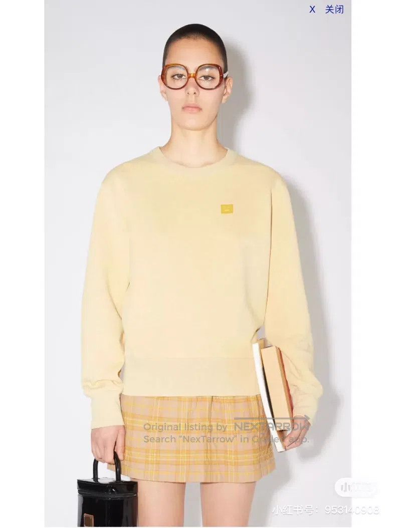Acne Studios Acne Studios Yellow Face Smile Sweatshirt Size S / US 4 / IT 40 - 2 Thumbnail