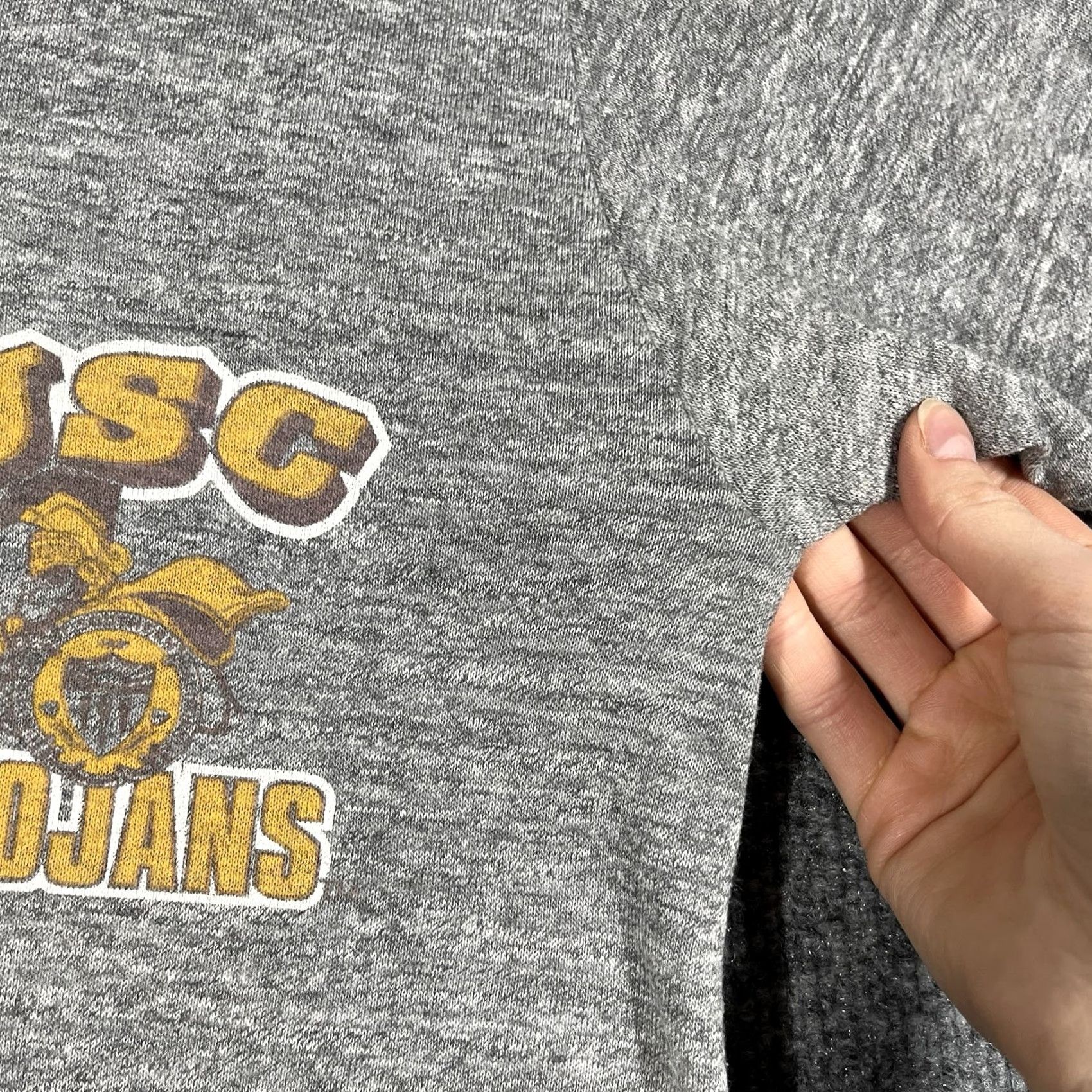 Russell Athletic VINTAGE USC Trojans T Shirt XS Gray Russell Athletic 1970s Graphic Tee Boys Mens Women Girls Size US XS / EU 42 / 0 - 5 Thumbnail