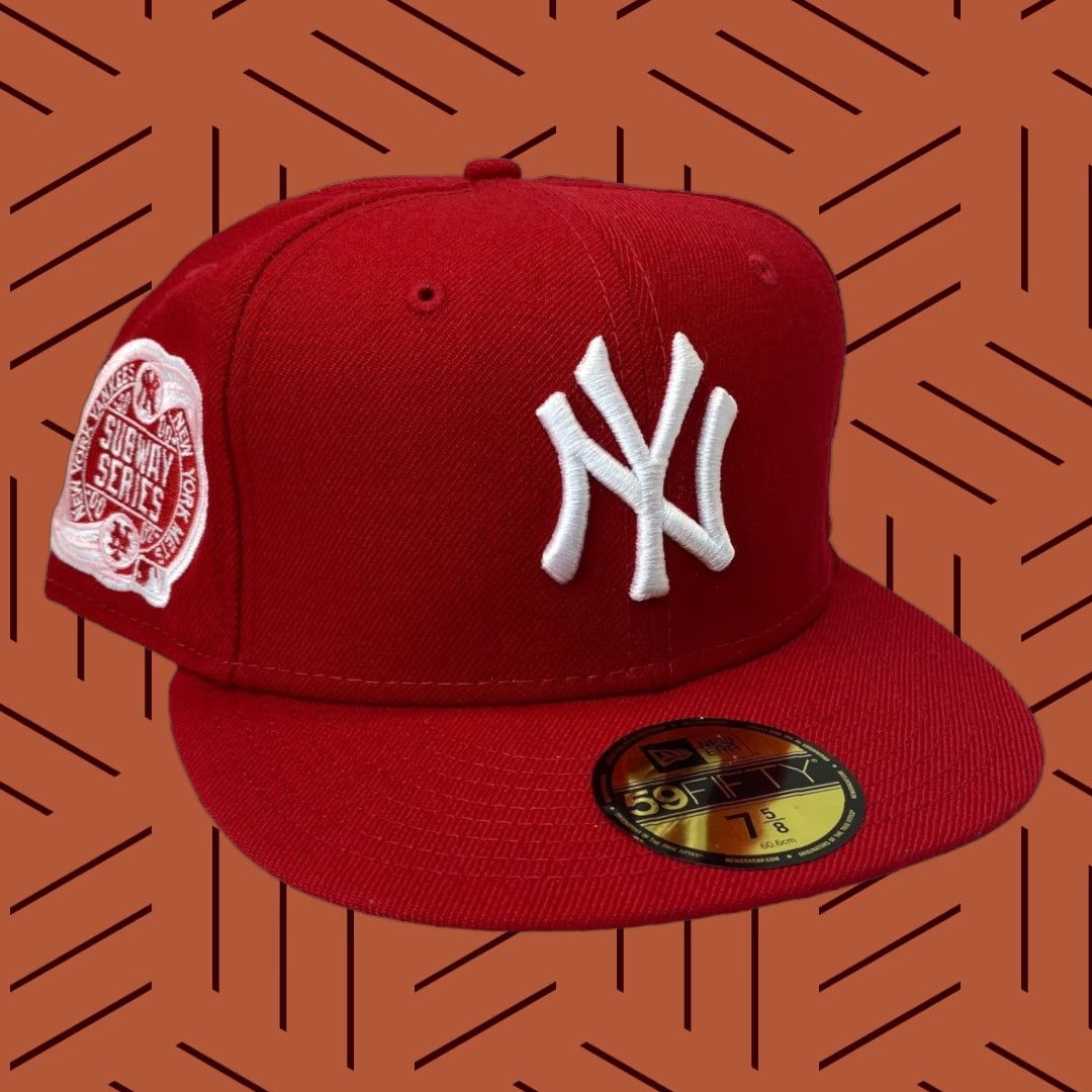 New Era VINTAGE 7 5/8 NOHO EXCLUSIVE NY YANKEES JAE TIPS 2000 SUBWAY SERIES RED RARE PINK UV Baseball Cap Mens Size ONE SIZE - 1 Thumbnail