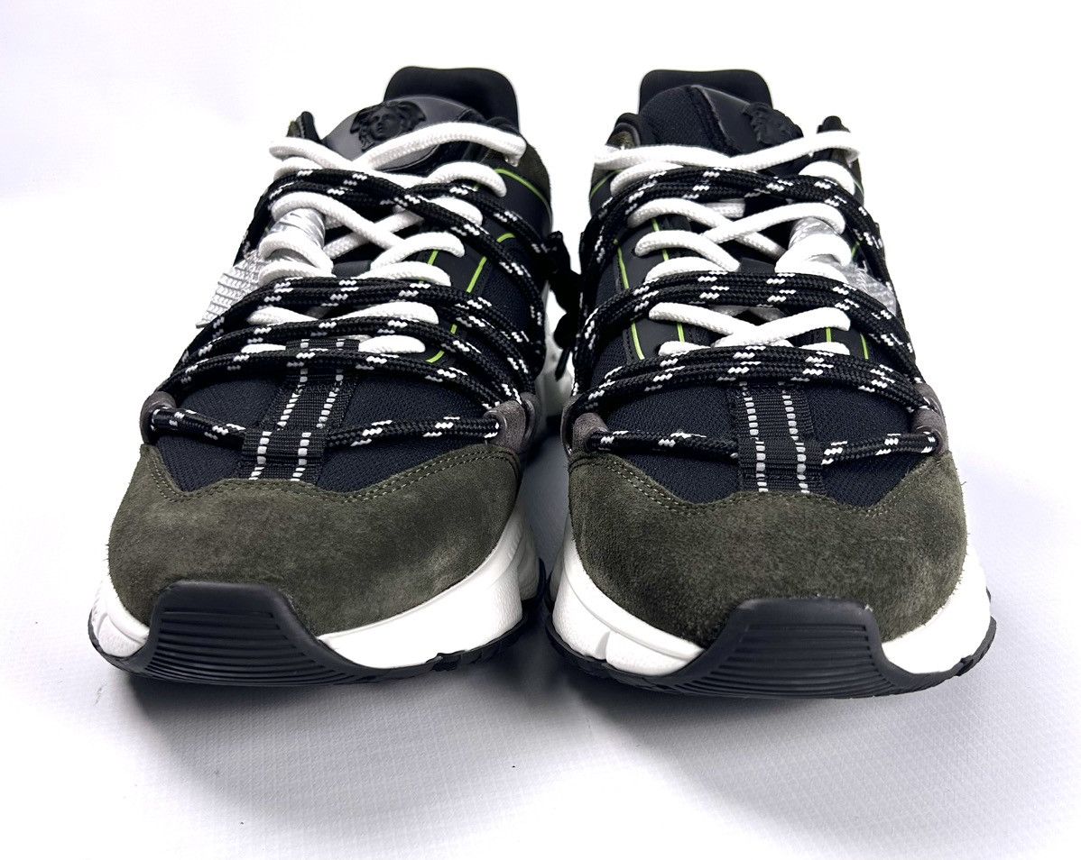 Versace Versace Trigreca Sneakers EU44/US11 Black Olive Green Italy Size US 11 / EU 44 - 3 Thumbnail
