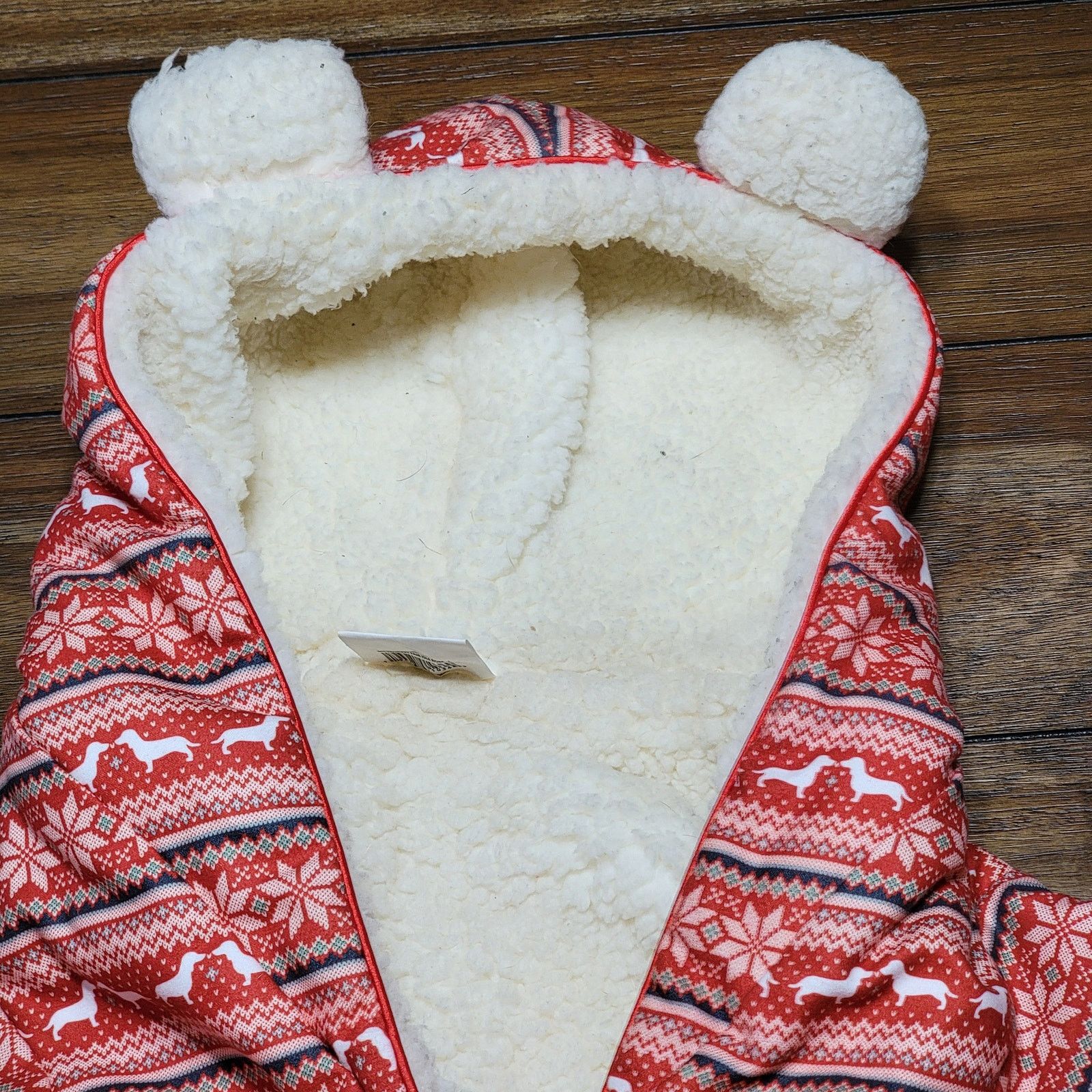 Other Merry & Bright Christmas Sherpa Dog Robe w/ Hood -Size Large Size ONE SIZE - 2 Thumbnail