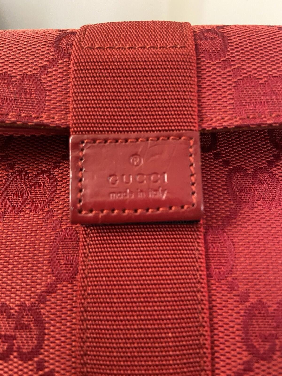 Gucci Gucci red sturdy canvas clutch pouch cosmetic bag, v good Size ONE SIZE - 6 Thumbnail