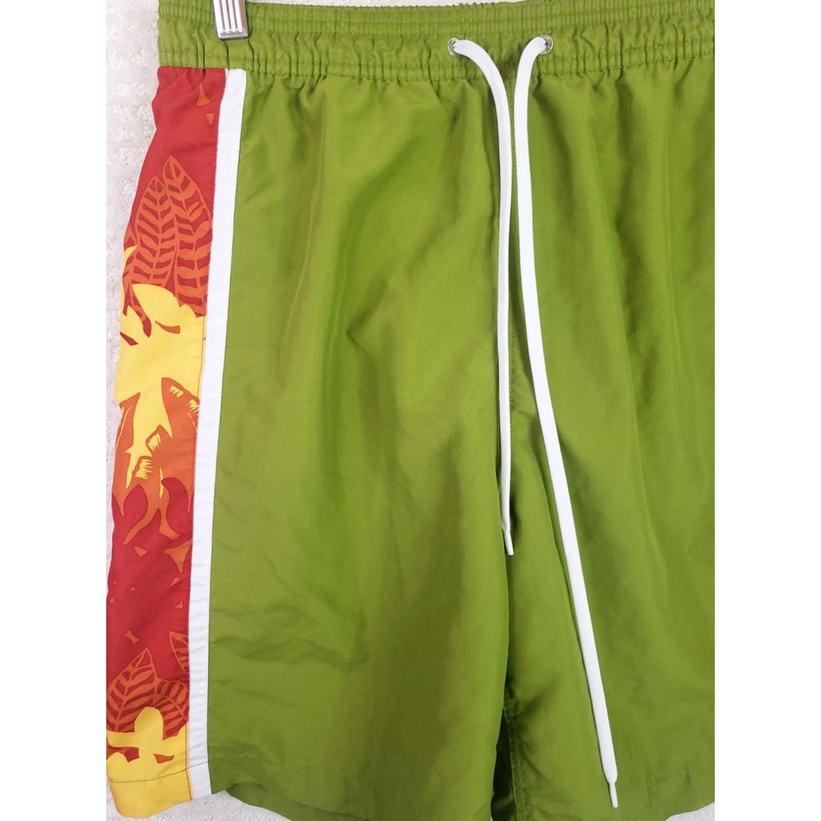 Ralph Lauren Chaps Ralph Lauren Men's M Green Floral Swimming Trunks Drawstring 9" Inseam Size ONE SIZE - 2 Thumbnail