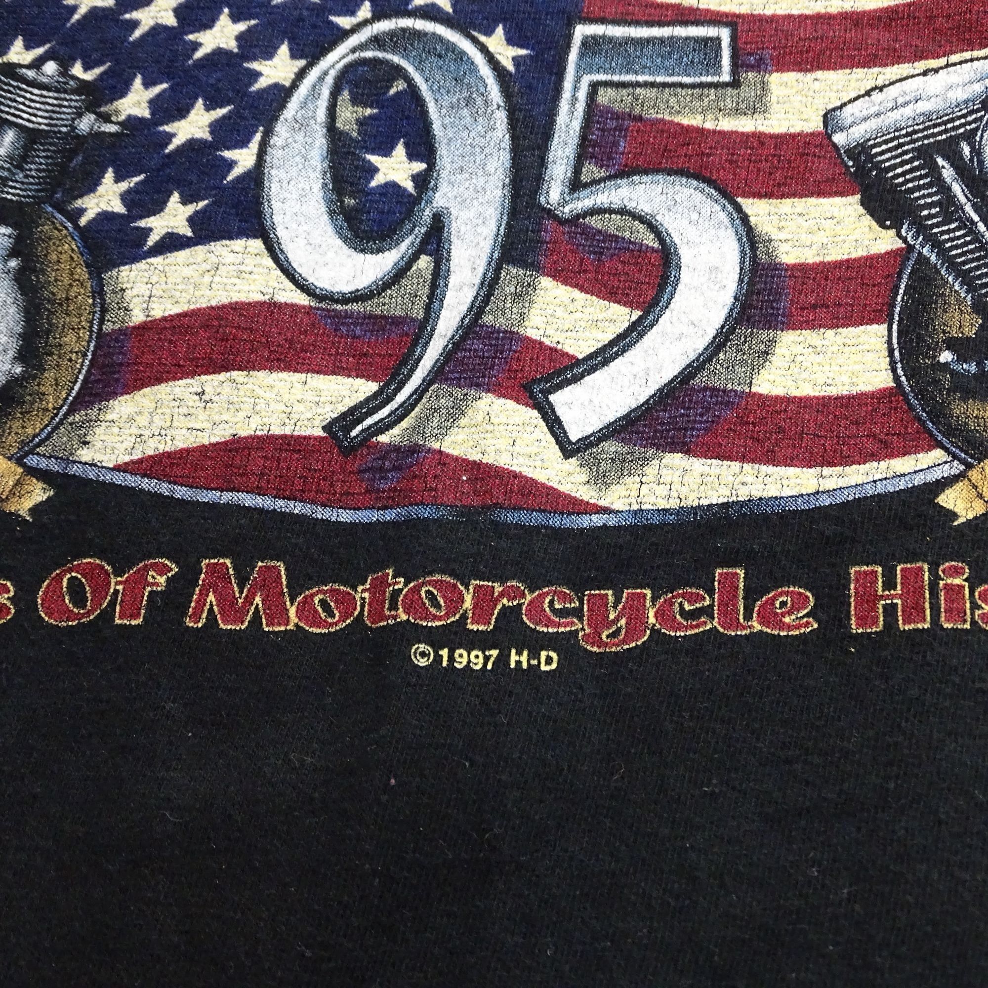 Harley Davidson Harley Davidson 1997 95th Anniversary Black Graphic T-Shirt Size US XL / EU 56 / 4 - 3 Thumbnail