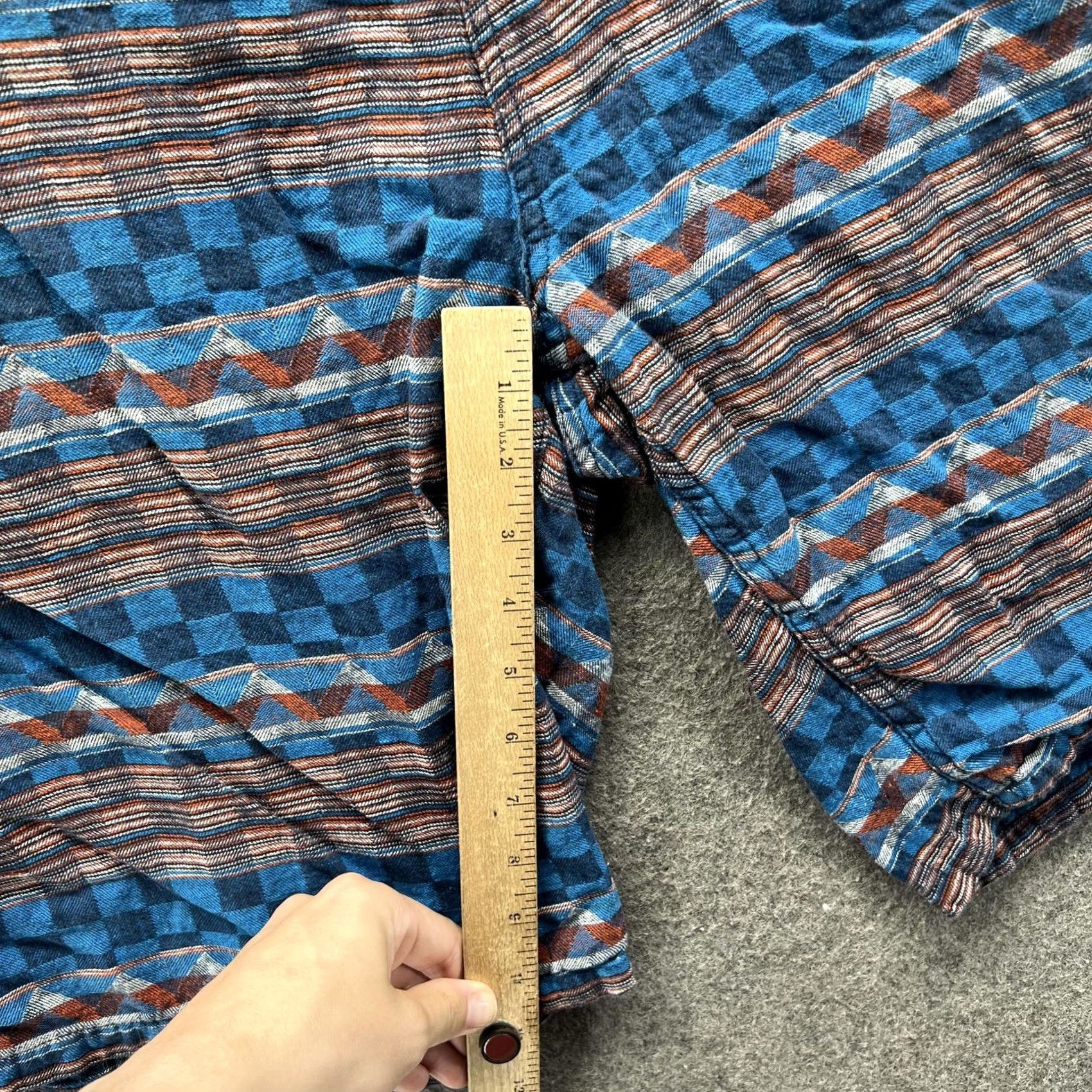 Vintage LRG Shorts Mens 42 Blue Geometric Linen Cotton Flat Front Casual Summer Chino Pockets Mens 42 Blue Geometric Linen Cotton Flat Front Summer Size US 42 / EU 58 - 6 Thumbnail