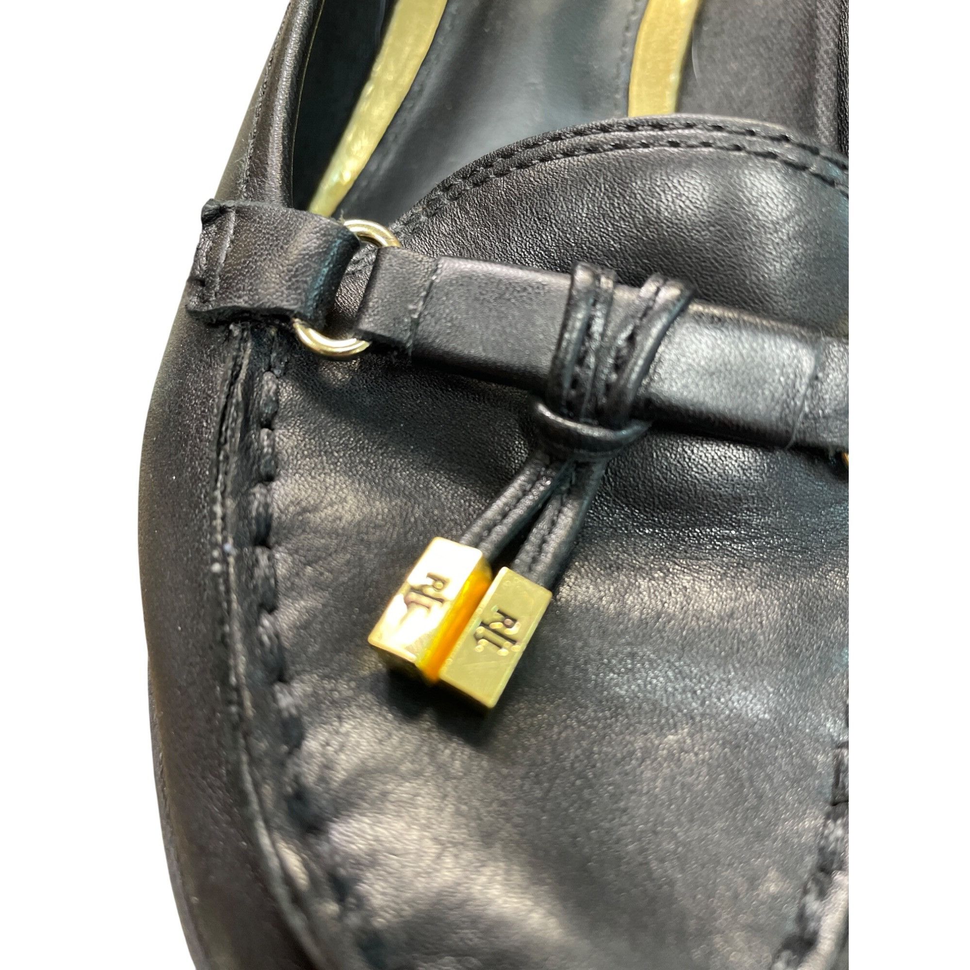 Ralph Lauren Ralph Lauren Lauren Womens Black Leather Wedge Heels Size 7. Size US 7.5 / IT 37.5 - 10 Thumbnail