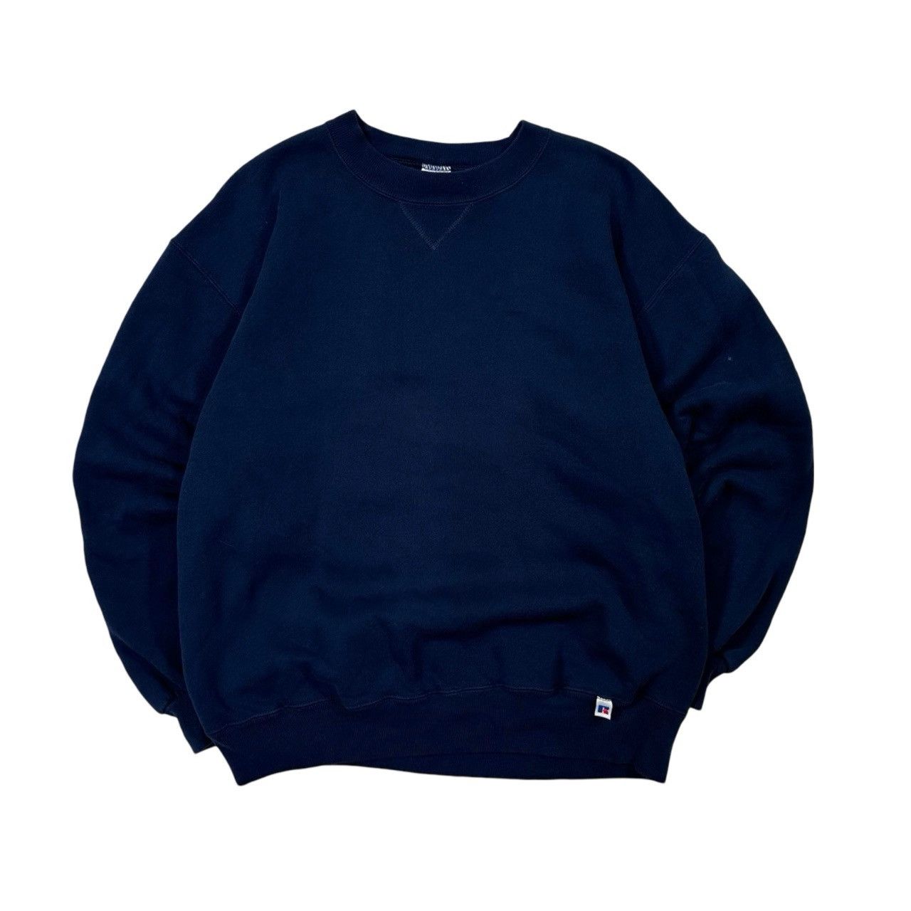 Vintage Vintage 90s Made in USA Blank Blue Jerzees Sweater Size US L / EU 52-54 / 3 - 1 Thumbnail