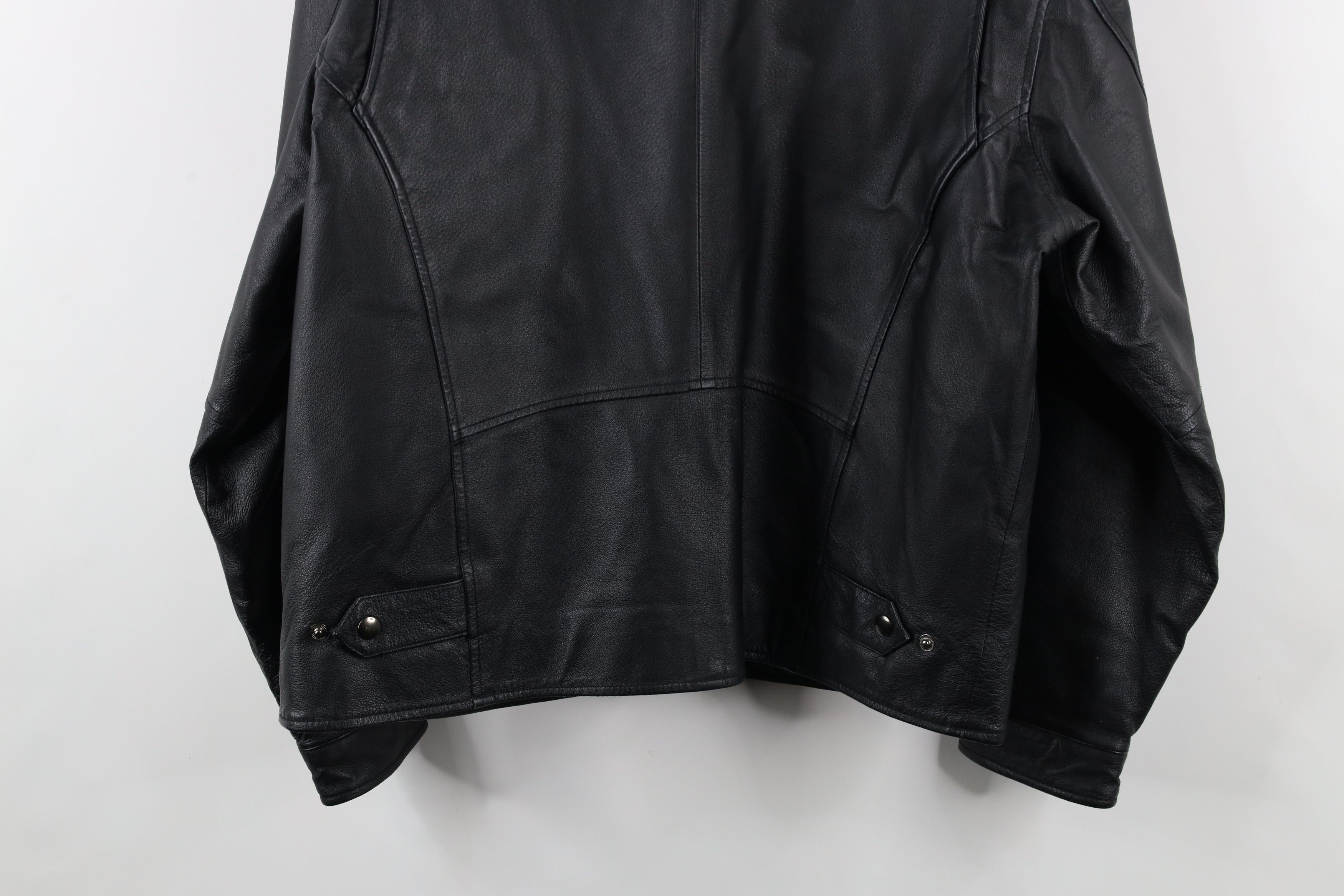 Vintage Vintage 90s Streetwear Quilted Leather Bomber Jacket Black Size US L / EU 52-54 / 3 - 15 Thumbnail