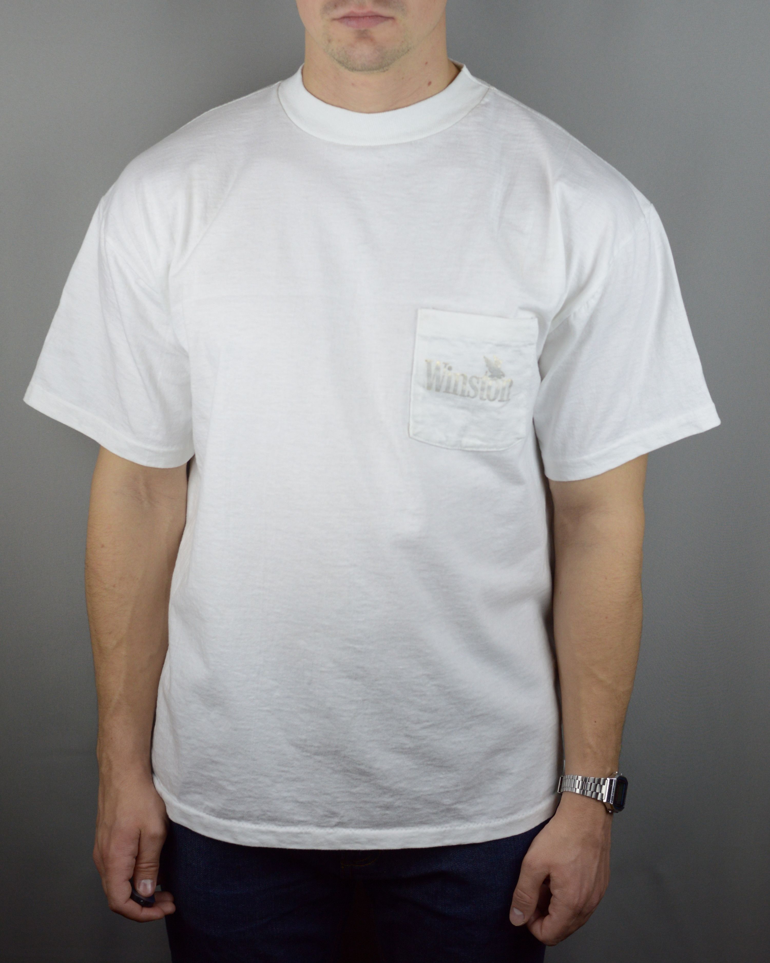 Vintage Vintage 90s Winston Eagle pocket t shirt Size US XL / EU 56 / 4 - 1 Thumbnail